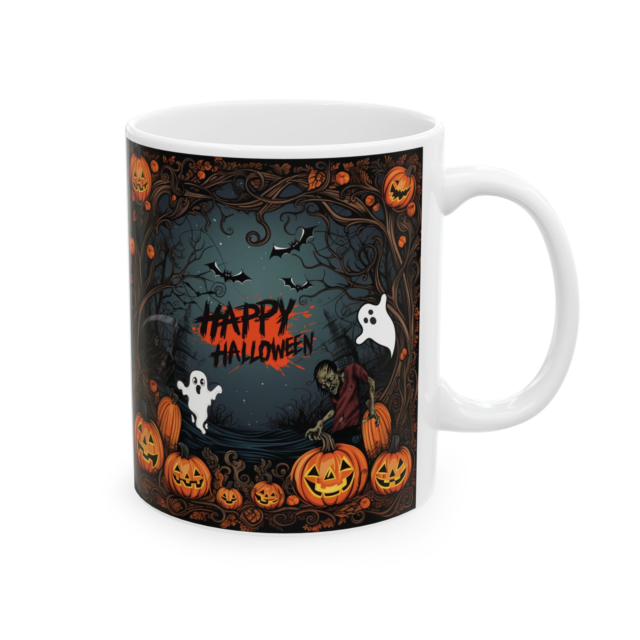 Happy Halloween Cool Funny Coffee Mug Gift For Friends Pumpkin Spooky Boo 11oz