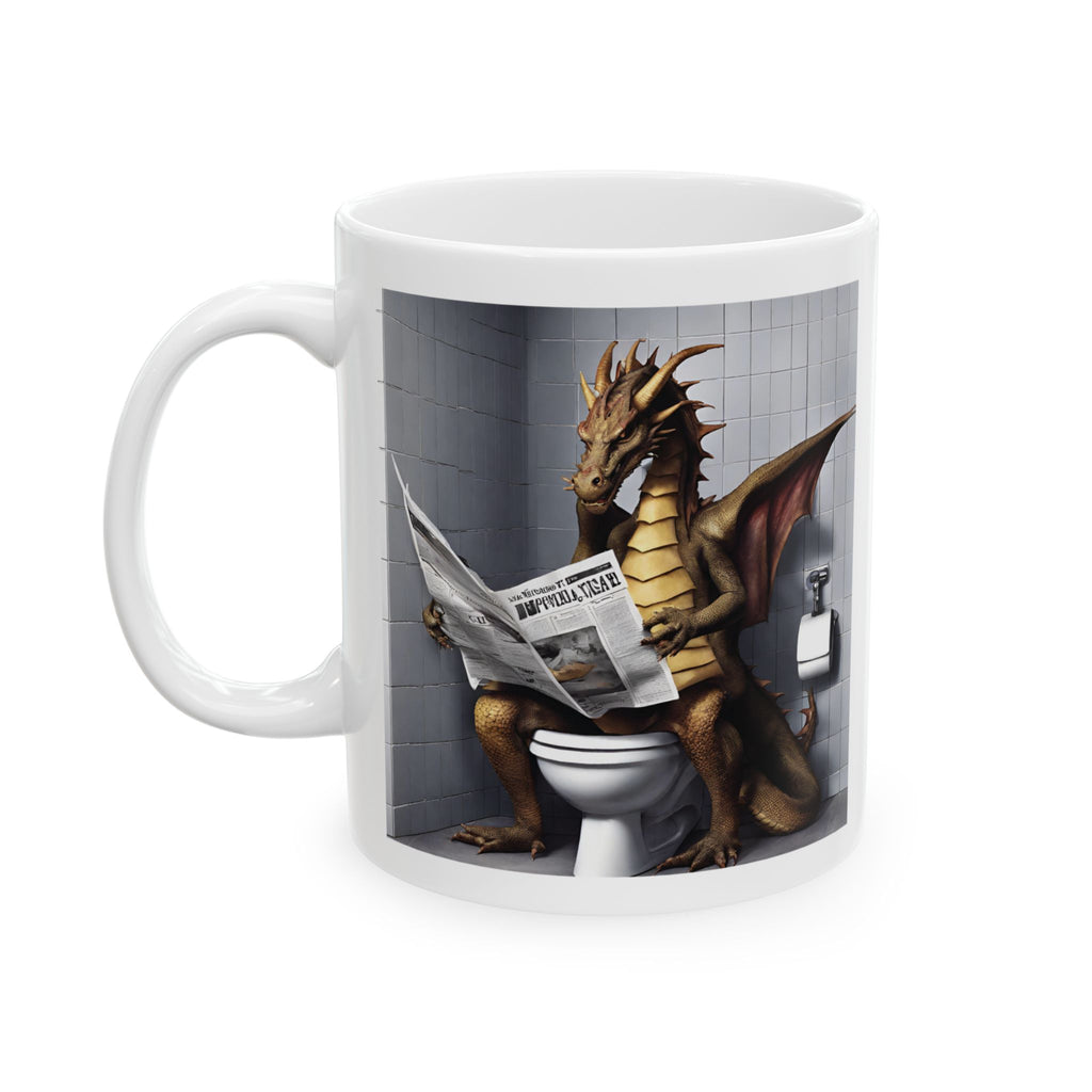 A Dragon Sitting on the Toilet Mug Cute Digital Art Gift Funny Coffee Mug 11oz