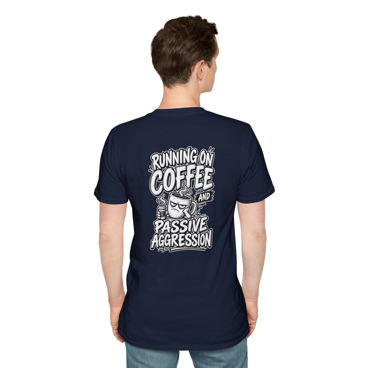 Funny Dark Humor Tshirt Running on Coffee and Passive Aggression Funny Office Tee Gift