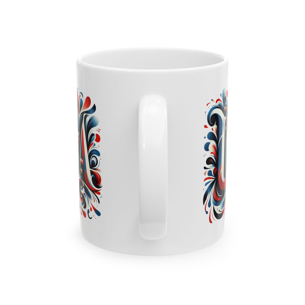 Calligraphy USA Flag Mug America Tea Coffee Cup Ceramic Mug Unique Gift 11oz New