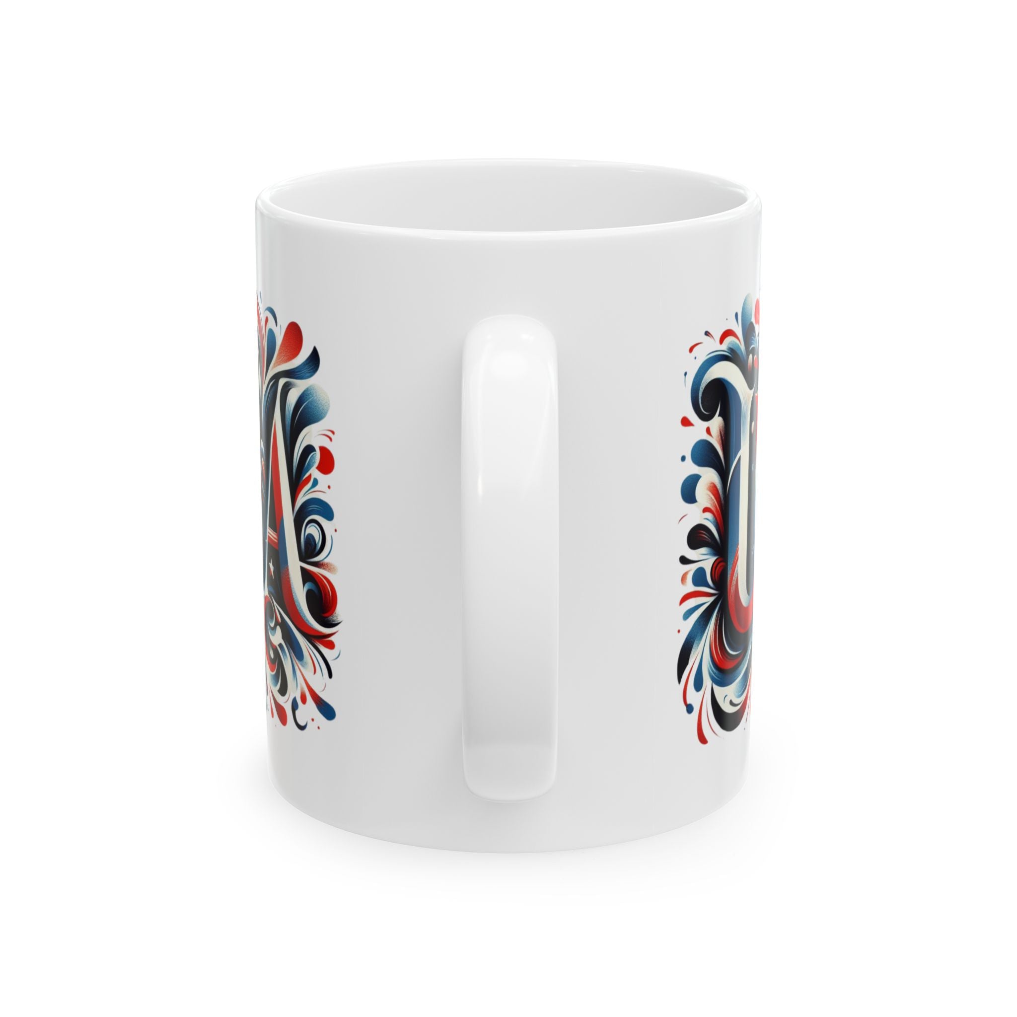 Calligraphy USA Flag Mug America Tea Coffee Cup Ceramic Mug Unique Gift 11oz New