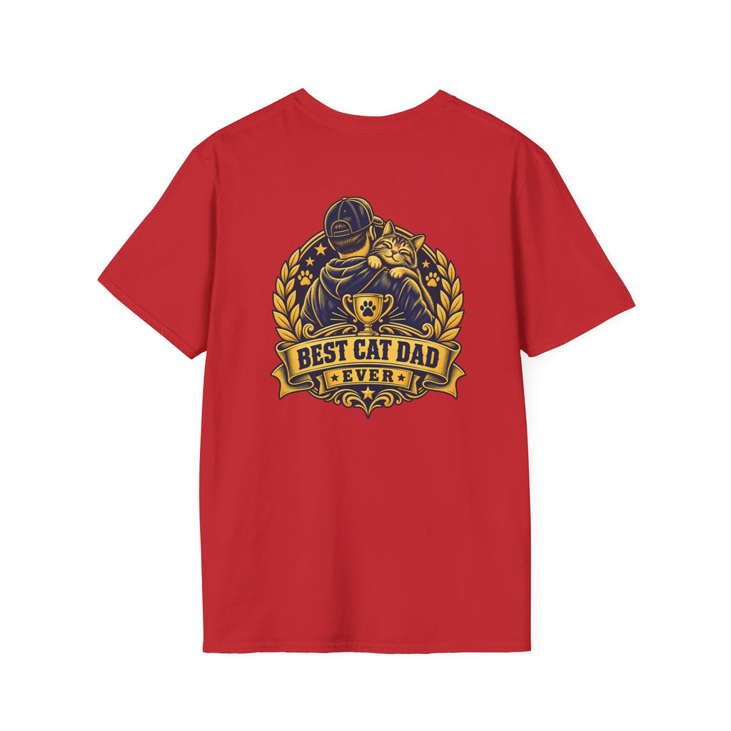Best Cat Dad Ever Shirt Vintage Trophy Badge Cat Lover Graphic Tee Dark Humor Tee Unique Gift Funny Tshirt