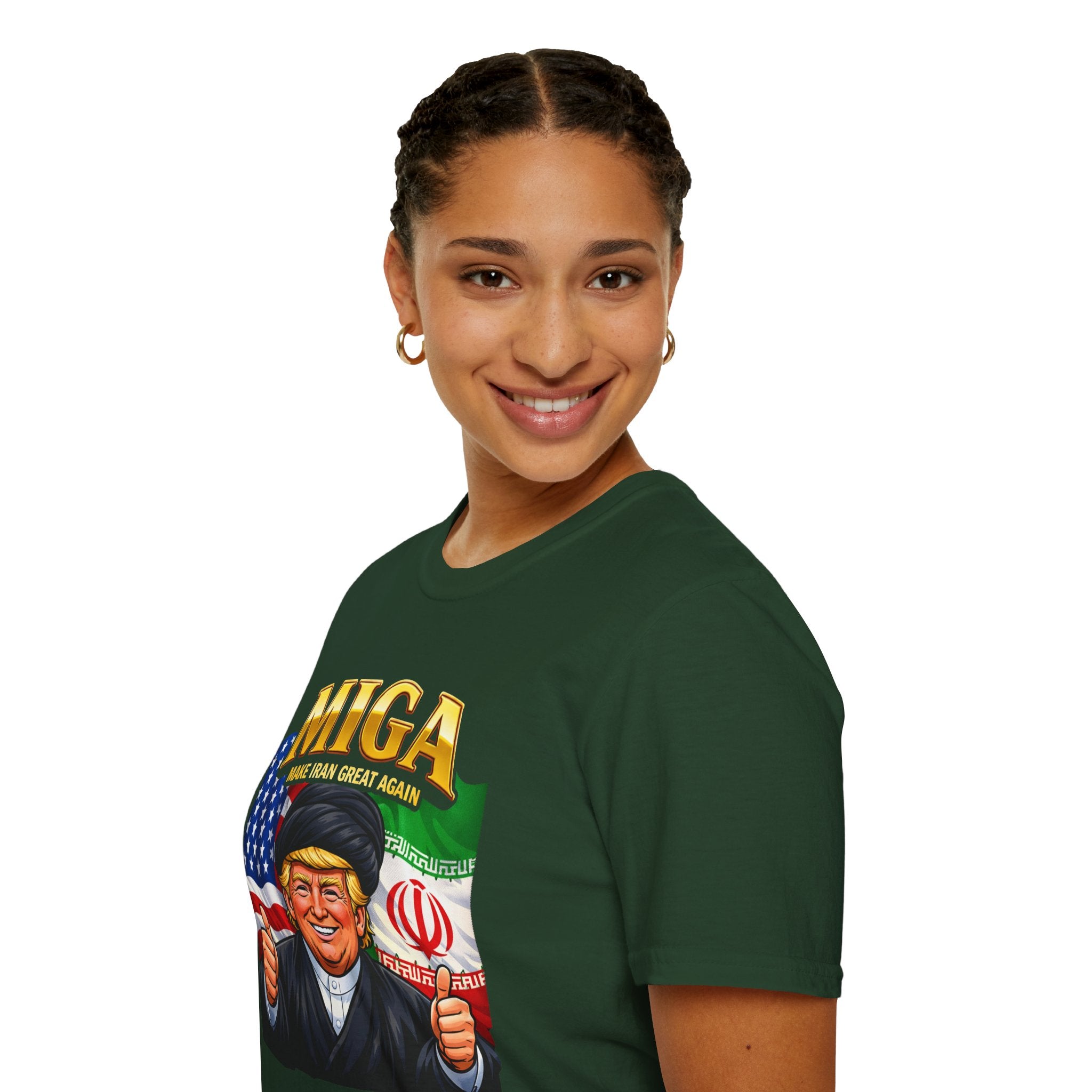 Funny Trump Iranian Flag Shirt Make Iran Great Again MIGA Softstyle T-Shirt Best