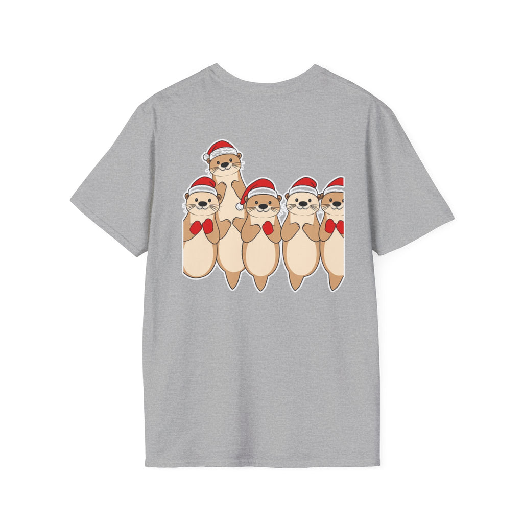 Christmas Otters Family T-Shirt | Cute Cartoon Holiday Design Unique Shirt Gift