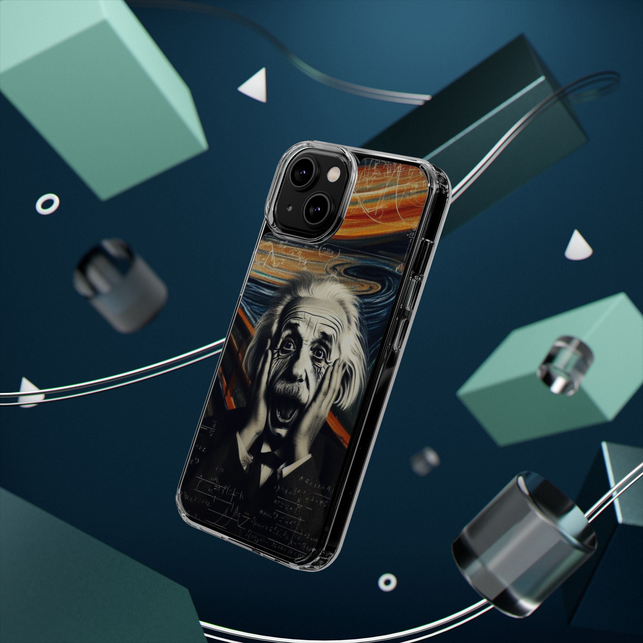 Funny Einstein Clear Phone Cases Edvard Munch Scream Unique iPhone Samsung Cases