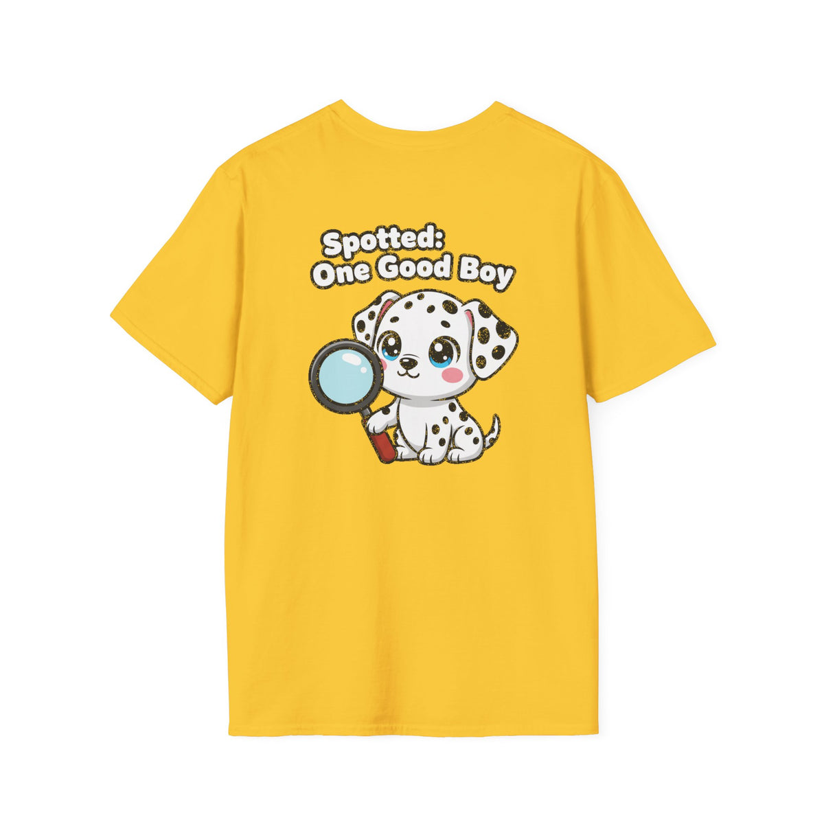 Cute Dalmatian Shirt Spotted: One Good Boy Funny Dog Lover Unisex Softstyle Tee Gift