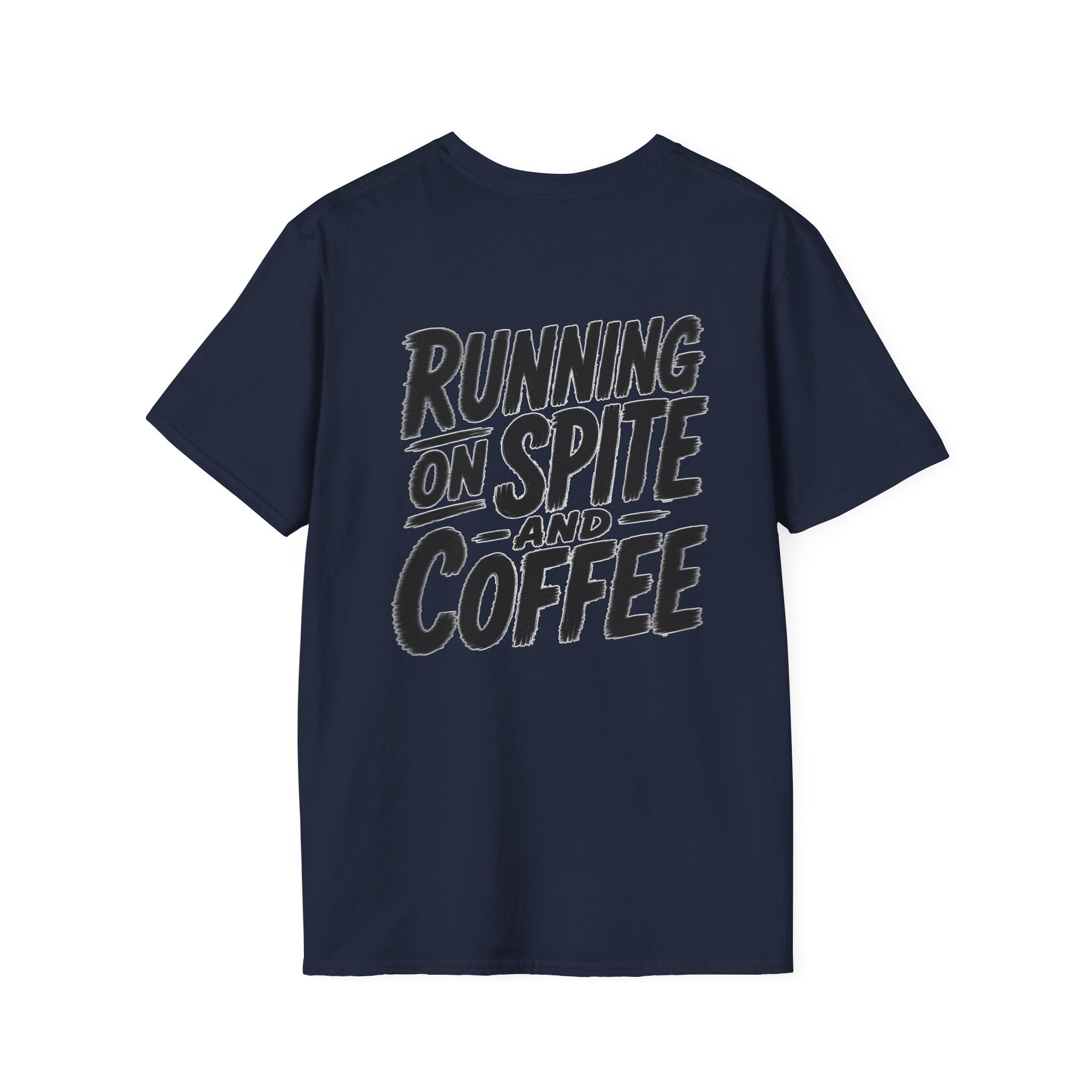 Funny Dark Humor Tshirt Running on Spite and Coffee Shirt — Dark Humor Coffee Lover Graphic Tee