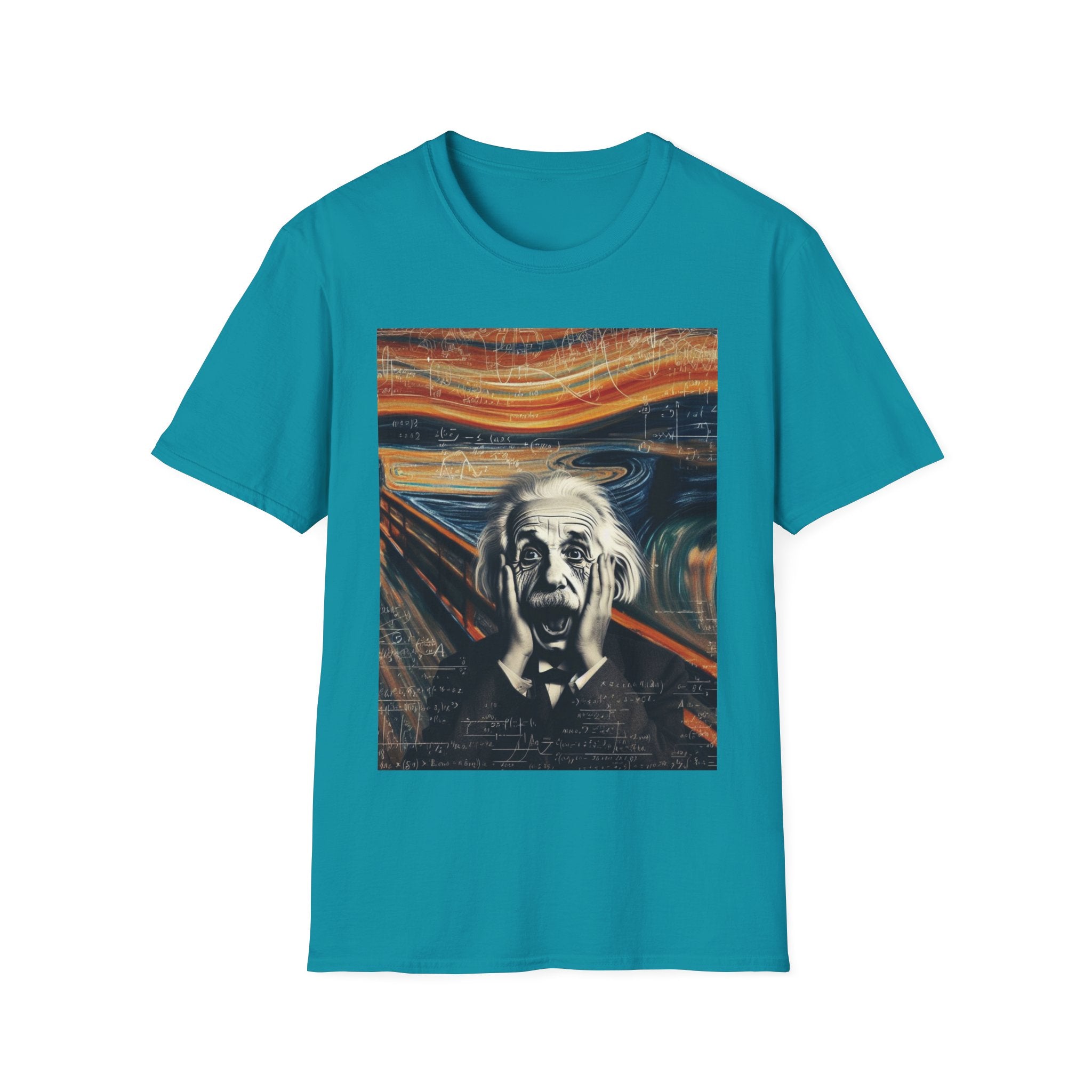 Funny Einstein Unisex Softstyle T-Shirt Edvard Munch Scream Cotton Gift Men Lady