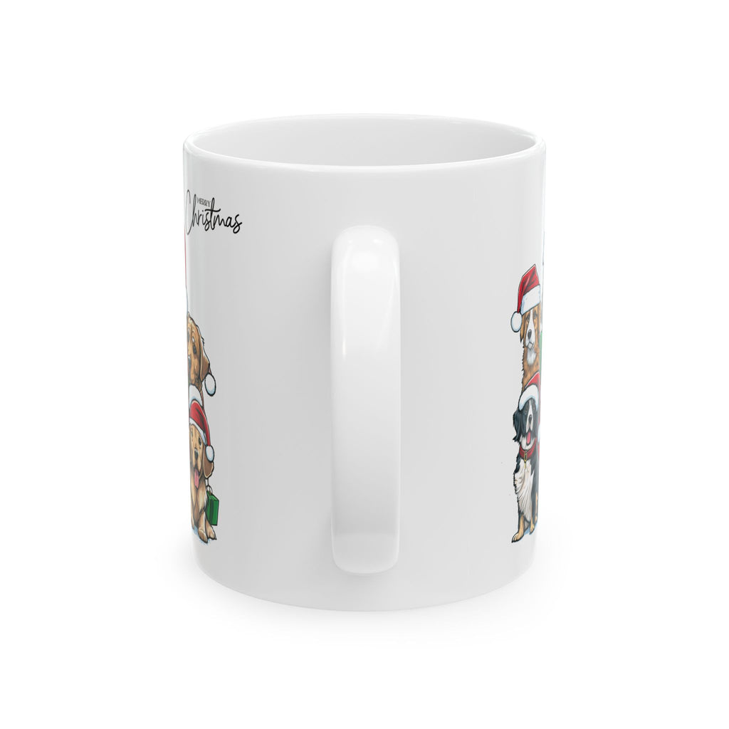 Merry Christmas Mug Dogs Animal Lover Gift Funny Ceramic Cute Coffee Cup 11oz