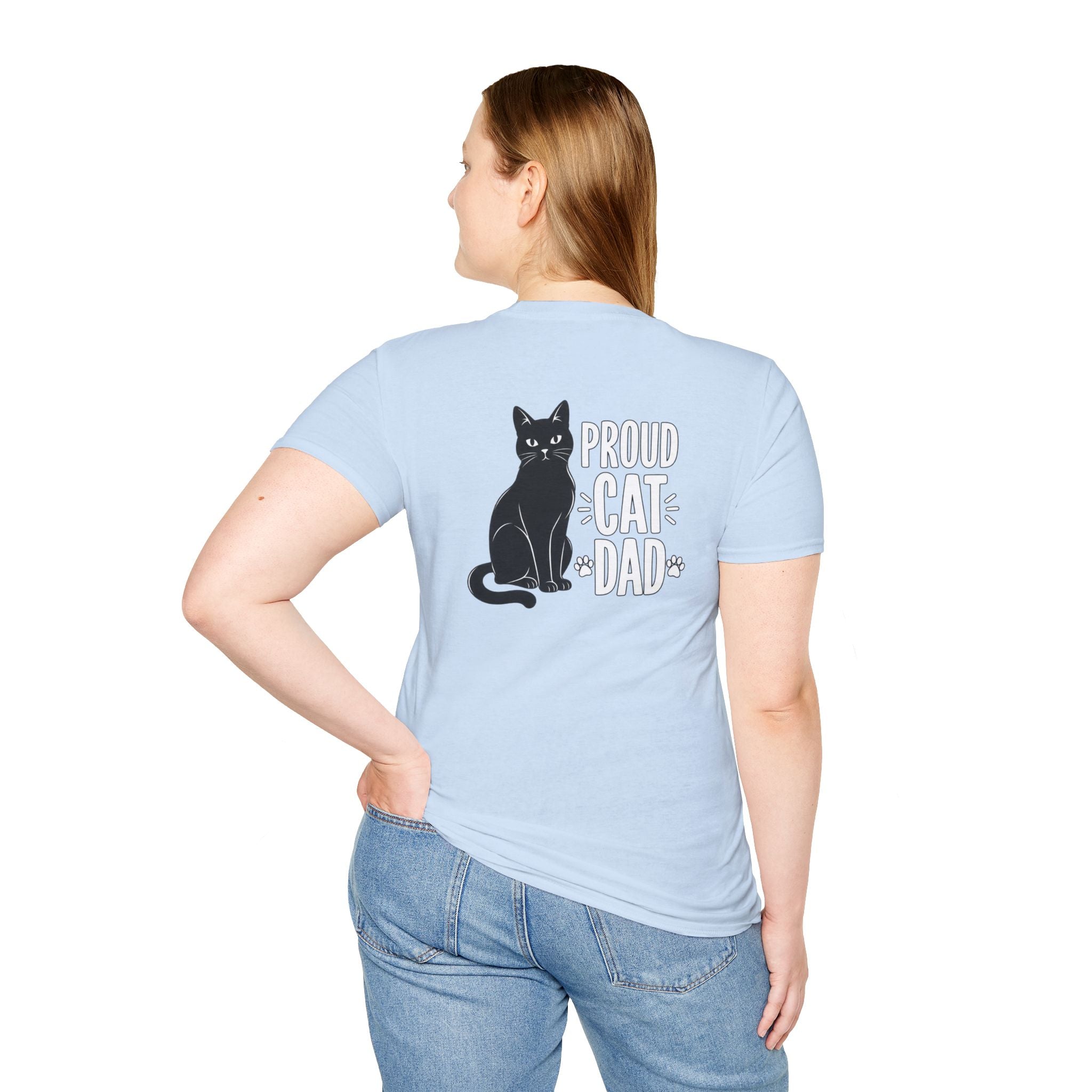 Cat Dad Shirt Proud Cat Dad Black Cat Silhouette Graphic Tee Unique Gift Funny Tshirt