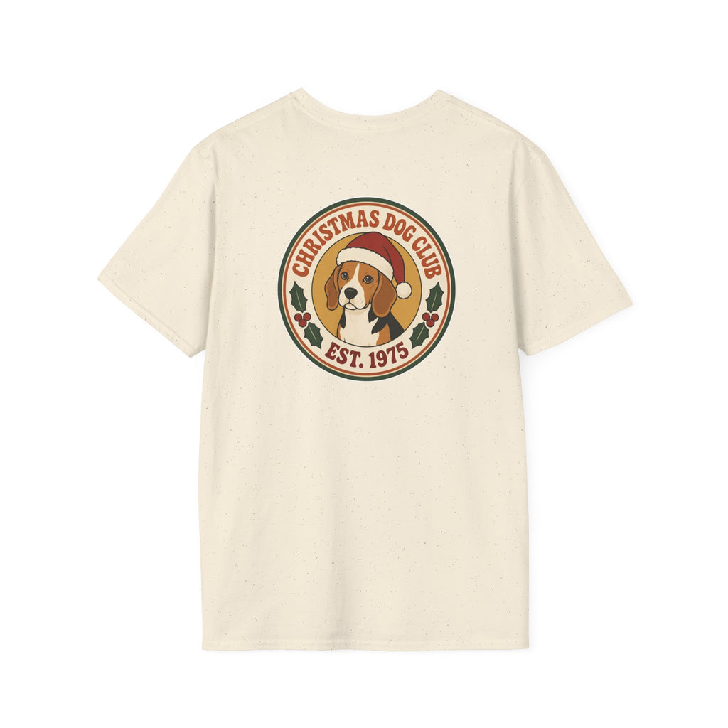 Retro Christmas Dog T-Shirt Christmas Dog Club Vintage Dog Lover Shirt Unisex Softstyle Tee Christmas Gift