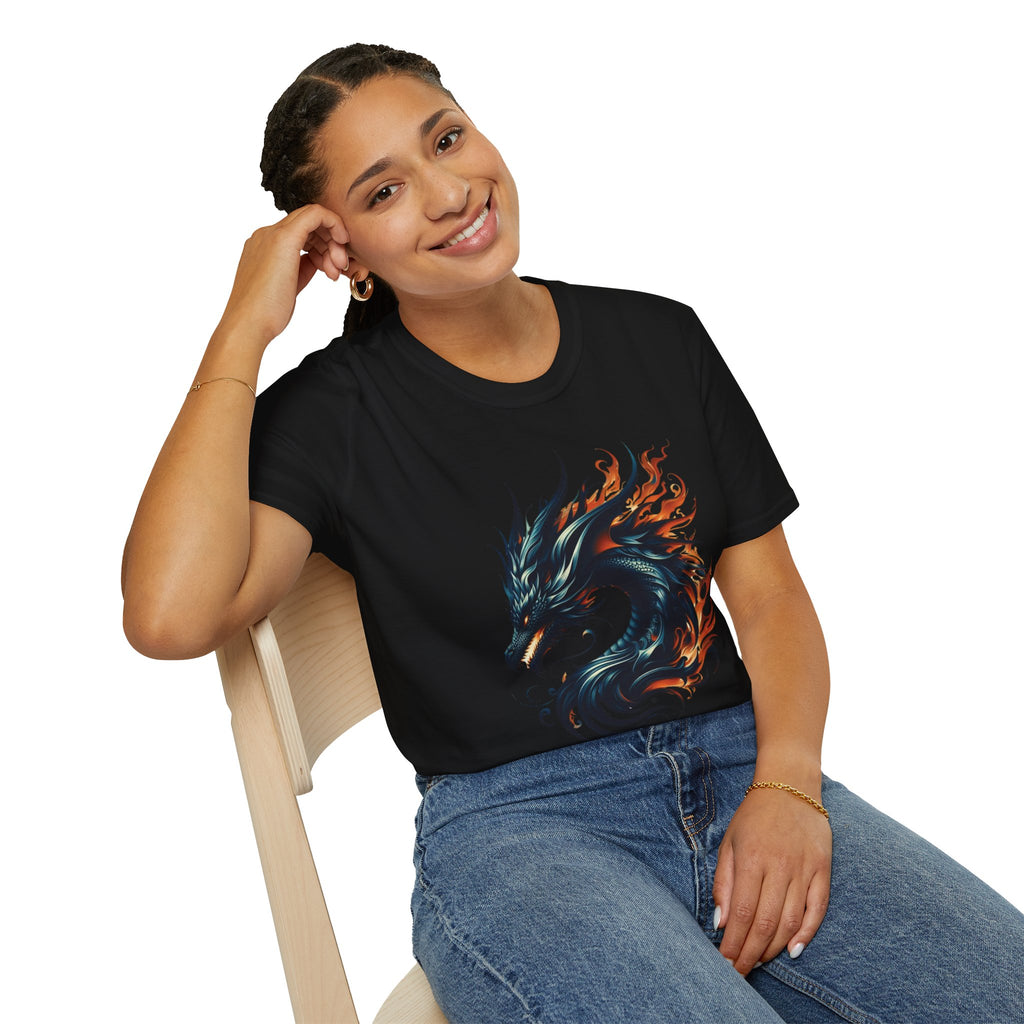 Dragon T-shirt Mens Graphic Tee Clothing Apparel Chinese Symbol Unisex Softstyle