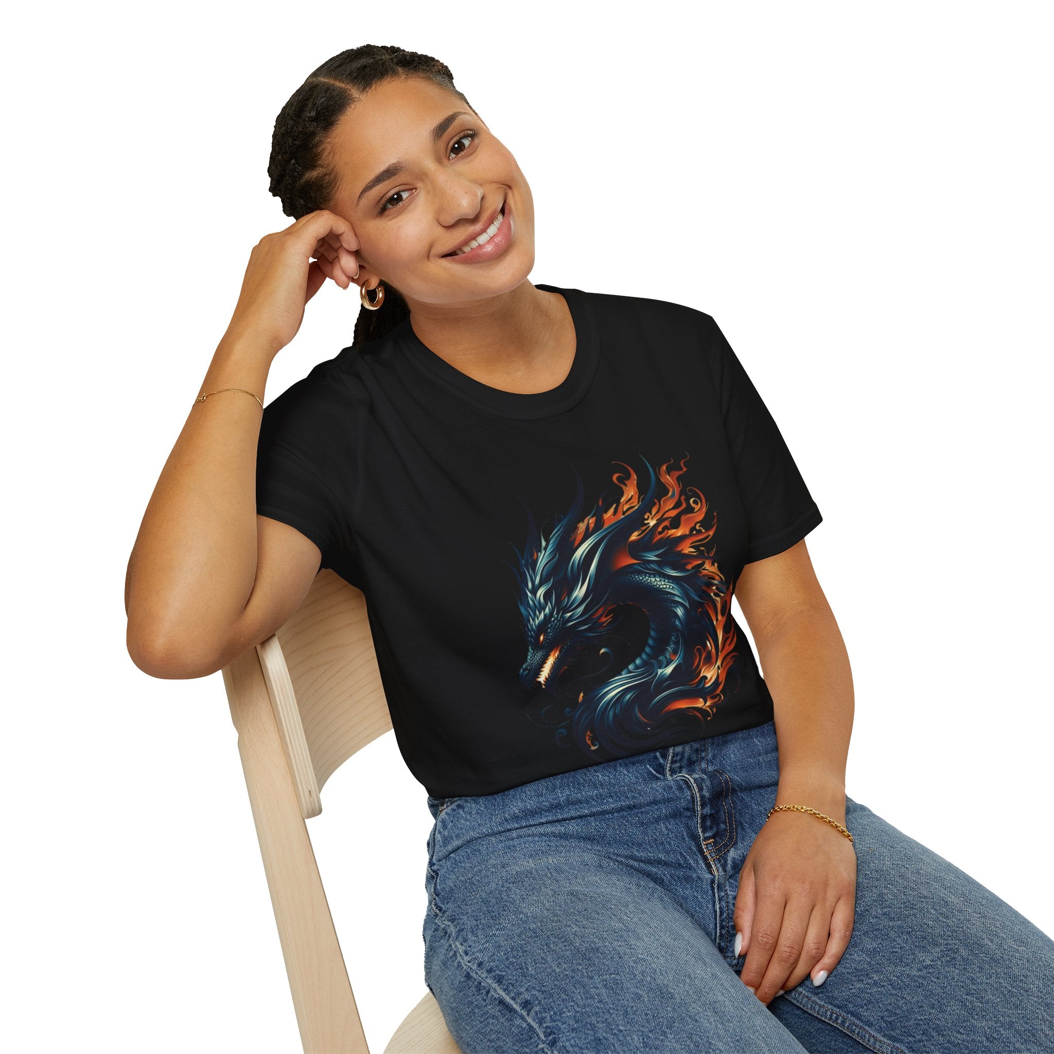 Dragon T-shirt Mens Graphic Tee Clothing Apparel Chinese Symbol Unisex Softstyle
