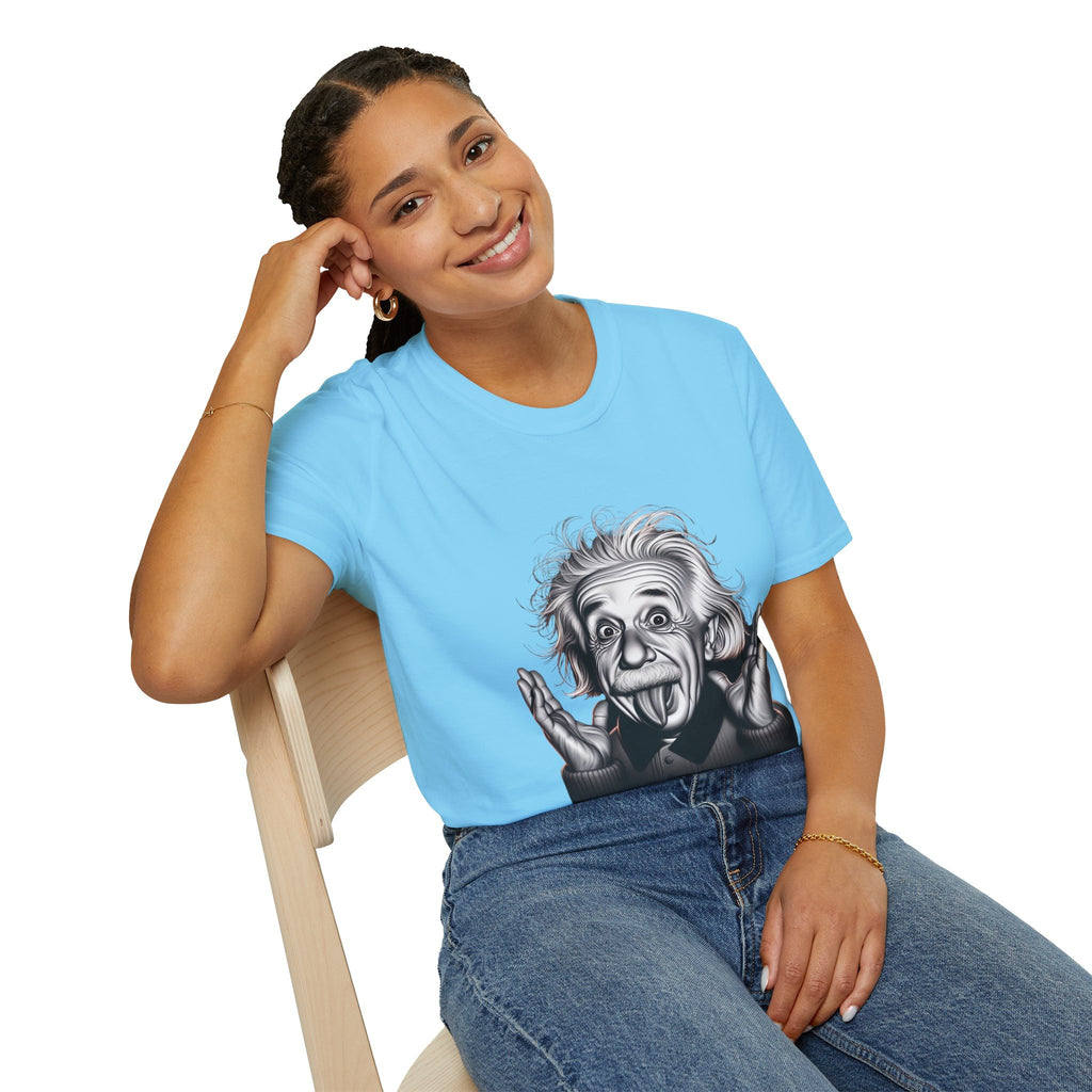 Funny Albert Einstein Print T-Shirt Unisex Softstyle T-Shirt Cotton Unique Gift