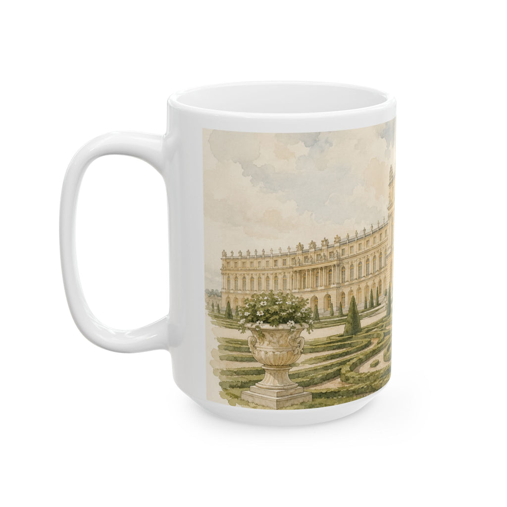 Palace of Versailles Mug Elegant Watercolor French Garden Coffee Cup Gift Ceramic Travel Mug