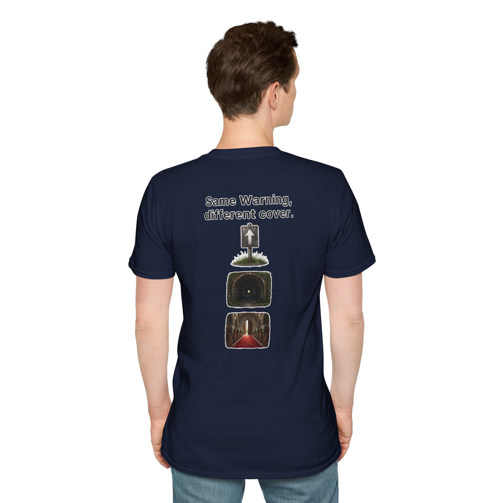 Funny Marriage T-Shirt Same Warning Different Cover Dead End Road Wedding Humor Shirt Groom Bachelor Party Tee