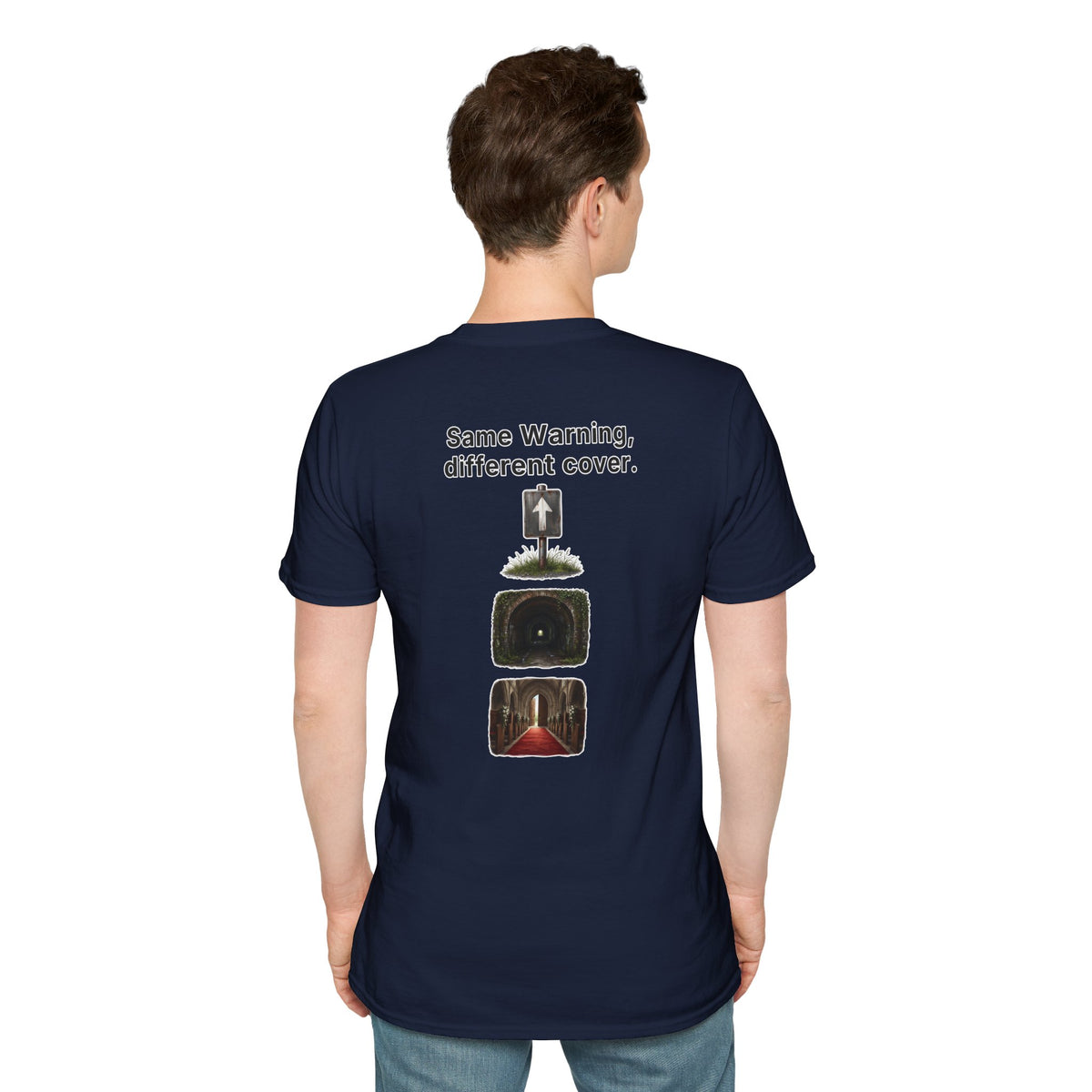 Funny Marriage T-Shirt Same Warning Different Cover Dead End Road Wedding Humor Shirt Groom Bachelor Party Tee