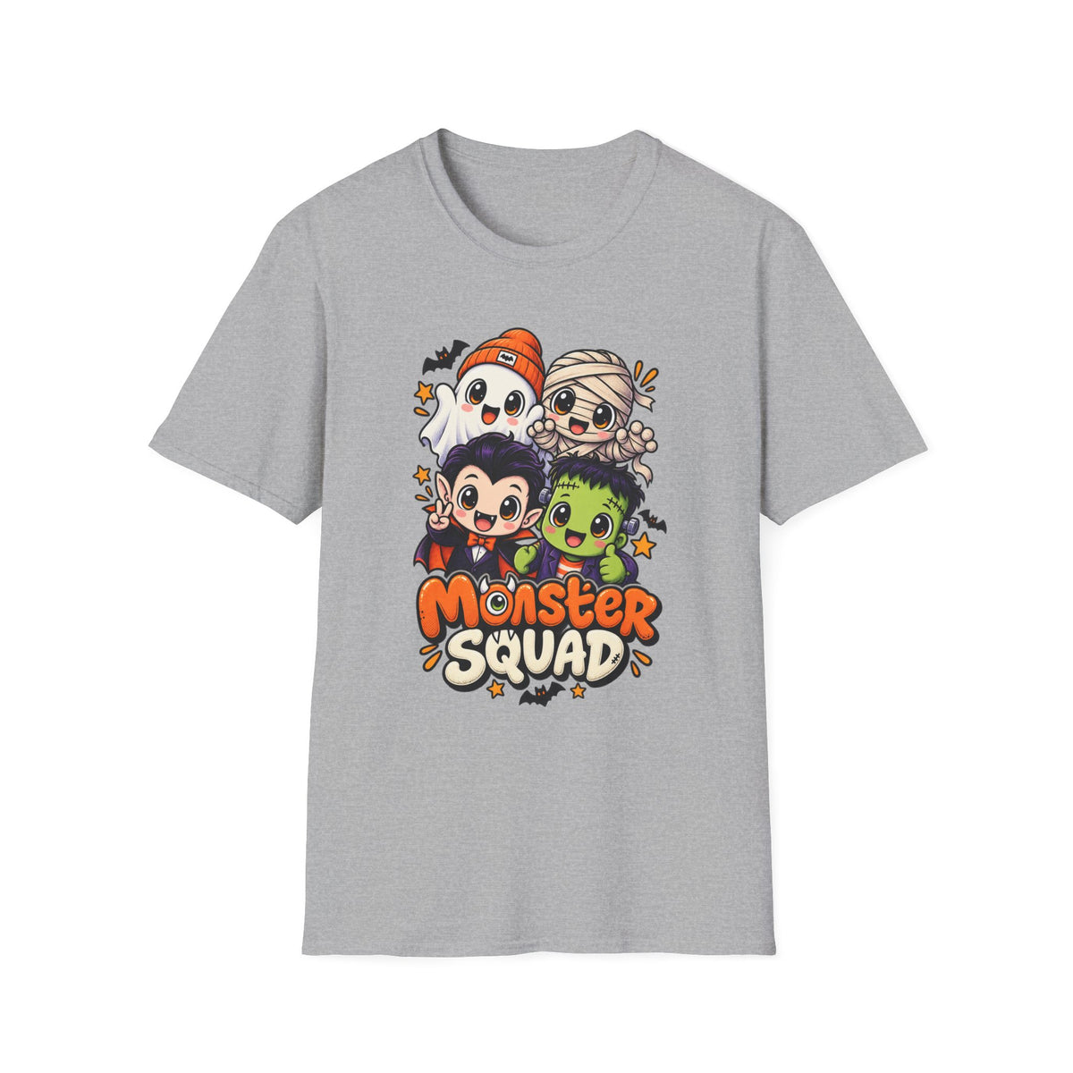 Funny Monster Squad Shirt | Cute Kawaii Halloween Tee | Ghost Mummy Vampire Frankenstein Graphic T-Shirt