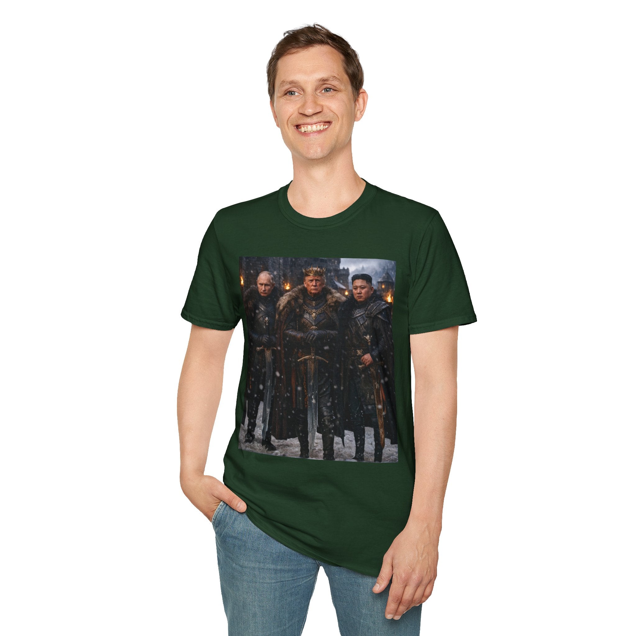 Funny Trump Putin Kim Jong Unique T-Shirt Artwork Throne Unisex Softstyle Tshirt