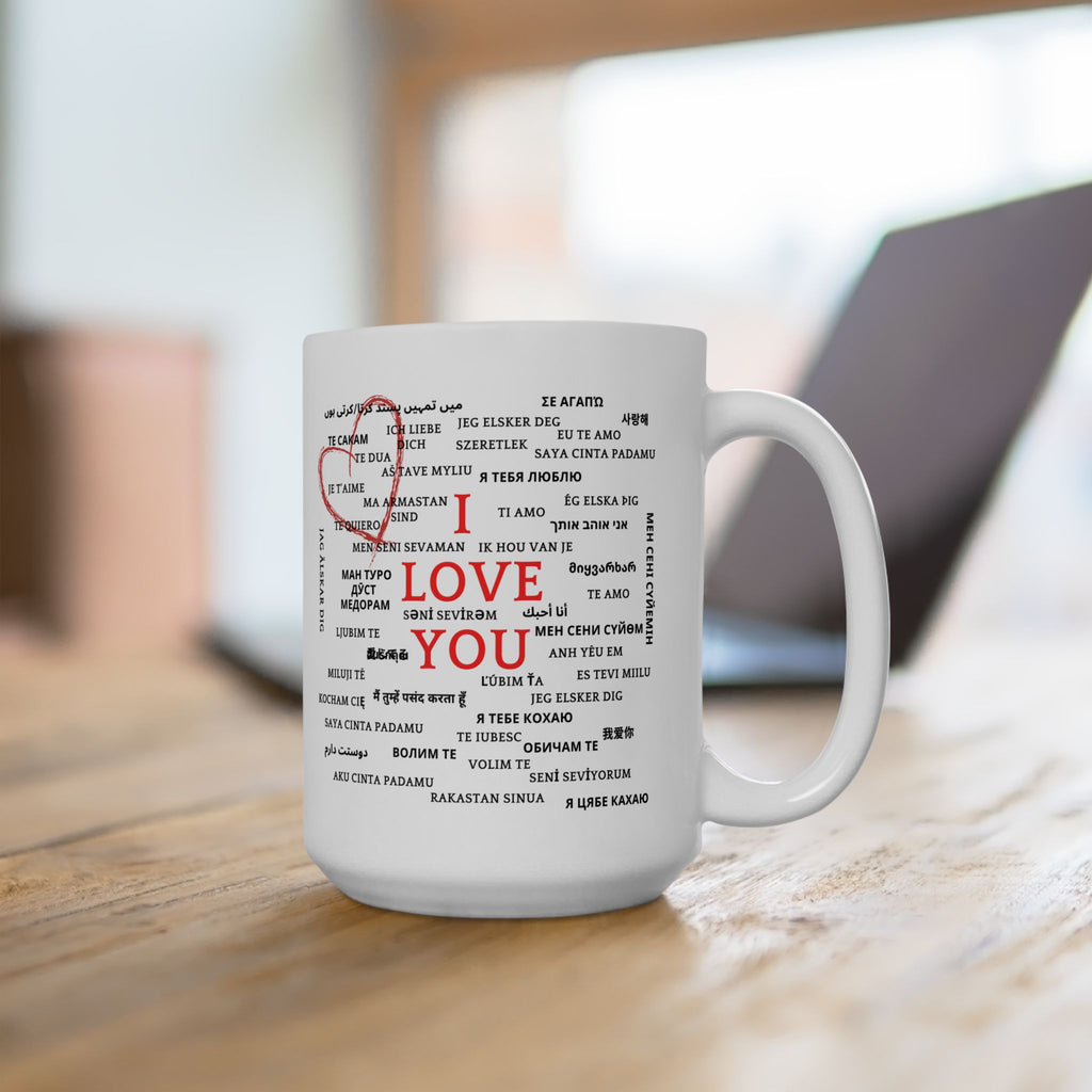I Love You in 100 Language Gift Birthday Anniversary Ceramic Mug Coffee Tea 15oz