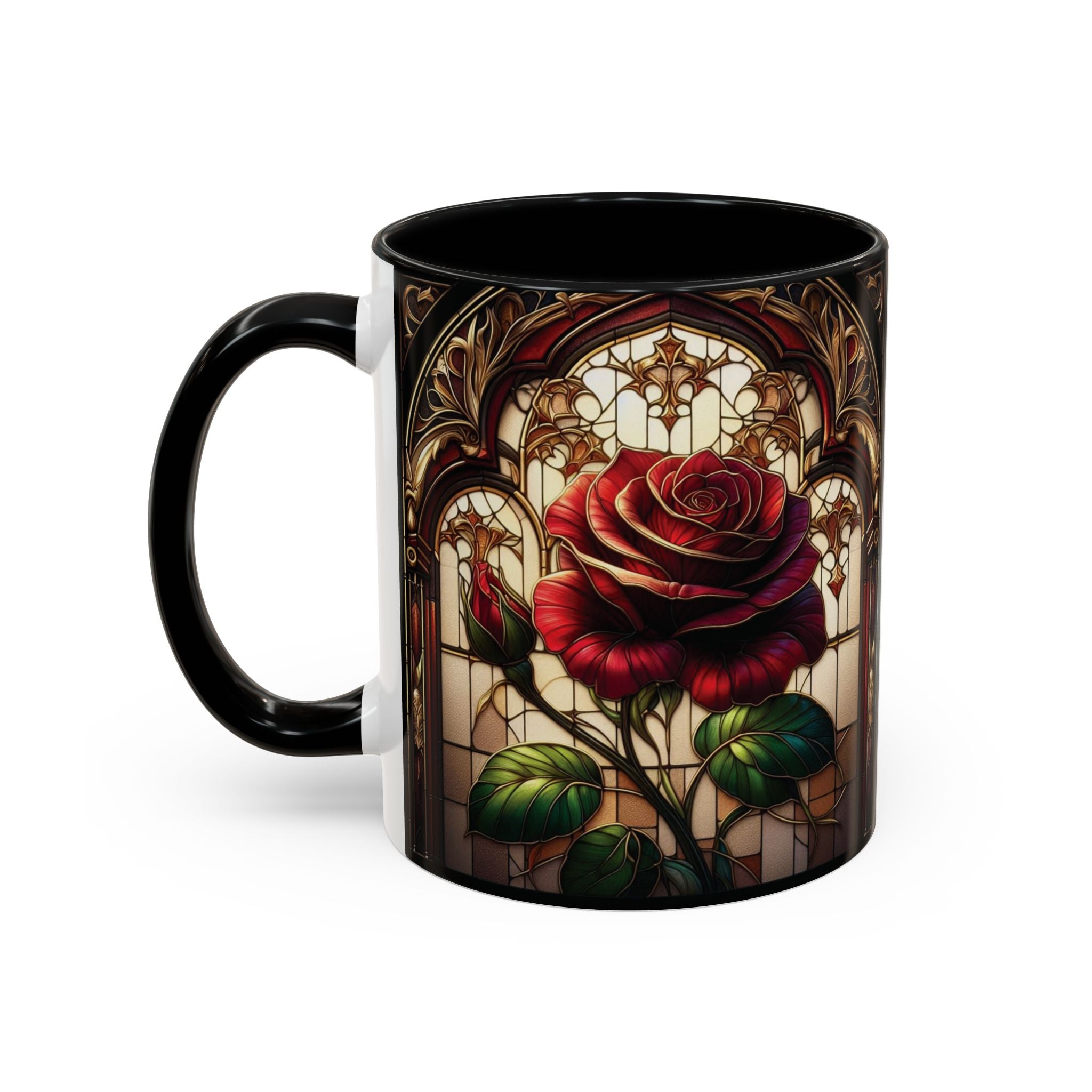 Rose Accent Coffee Mug Red Pink Ceramic Tea Cup Love Unique Valentine's Gift New