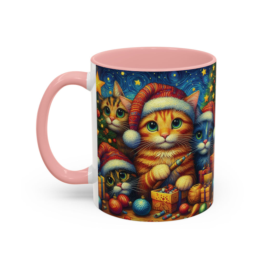 Christmas Mug Cats Mug Mom Lover Van Gogh Art Gift Funny Coffee Tea Ceramic Cup
