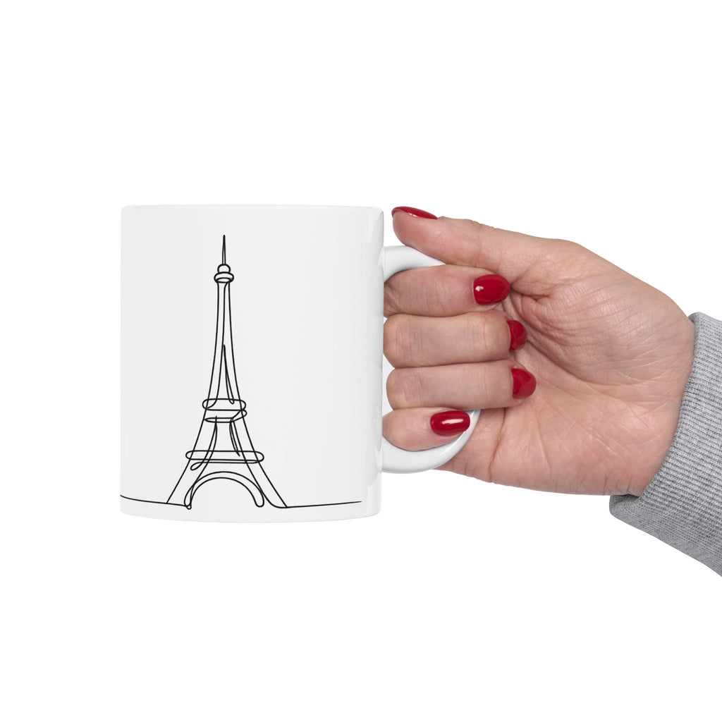 Funny Eiffel Tower Line Art Mug Minimalist Paris Coffee Cup – France Lover Gift Ceramic Mug 11oz 15oz Tea Mug