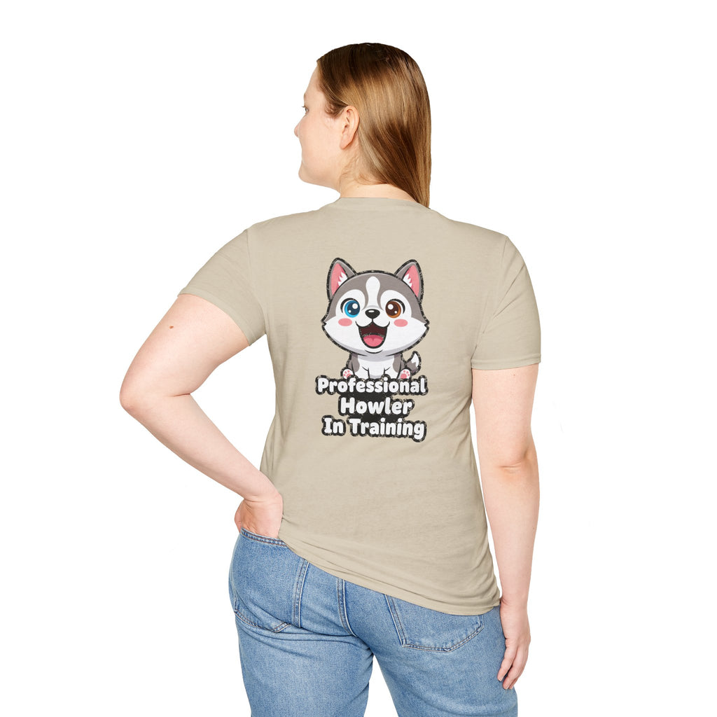 Cute Husky Shirt Professional Howler In Training Funny Dog Lover Unisex Softstyle Tee Gift