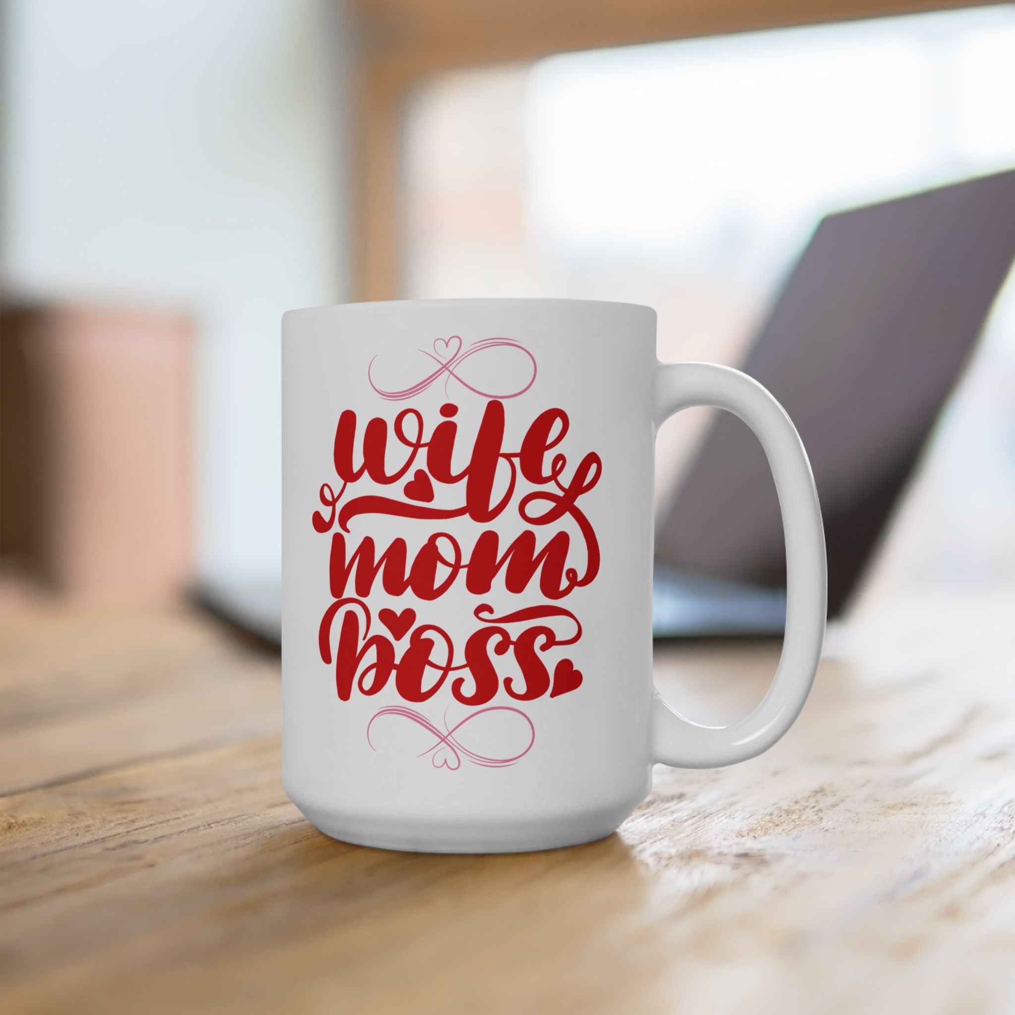 Wife Mom Boss Coffee Mug Funny Best Cute Gift Mother Boss Manager Ceramic 15oz