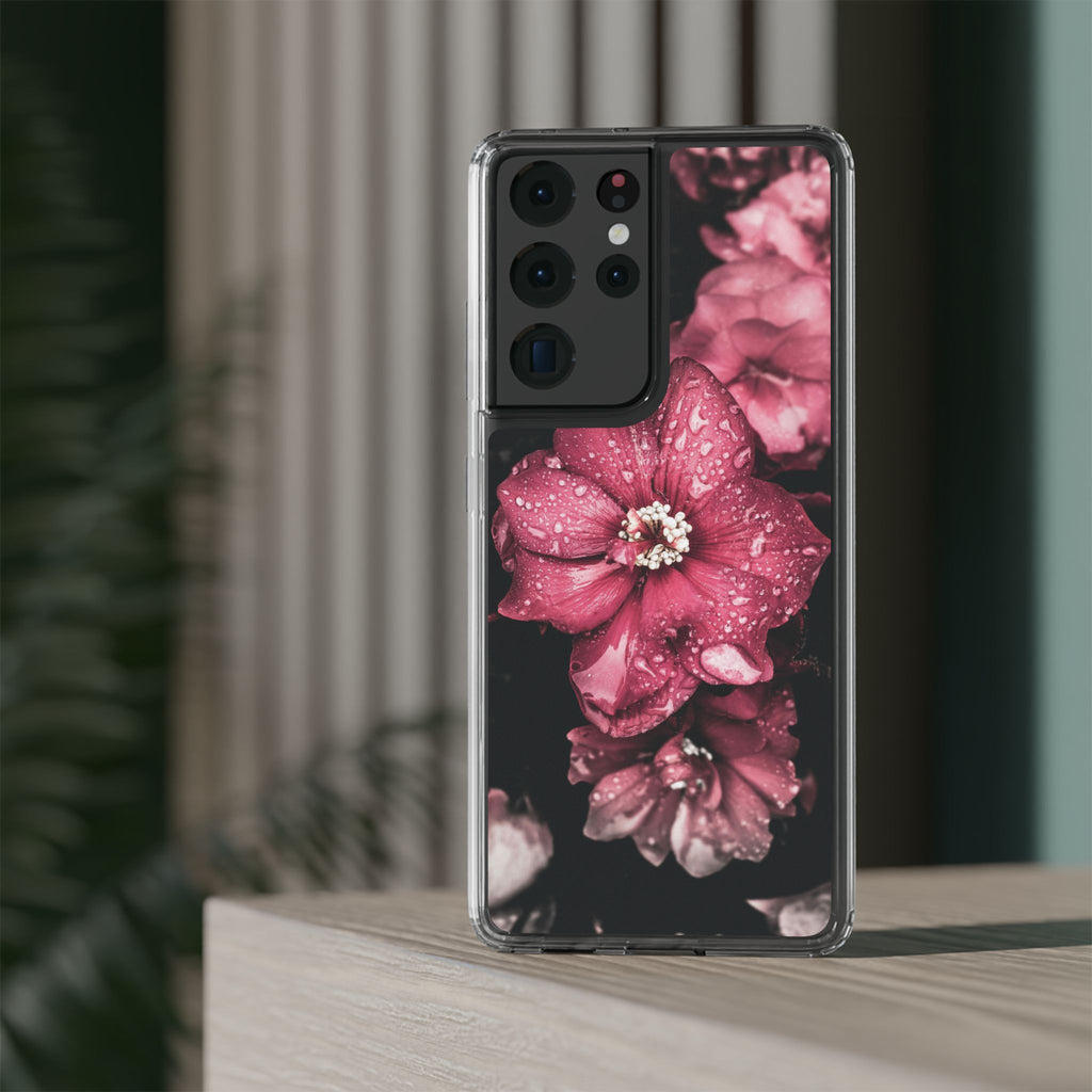 Pink Flowers Clear Cases iPhone Case Samsung Phone Case Unique Gift Cute Phone Cover Unique iPhone 17 Pro Max Phone Case