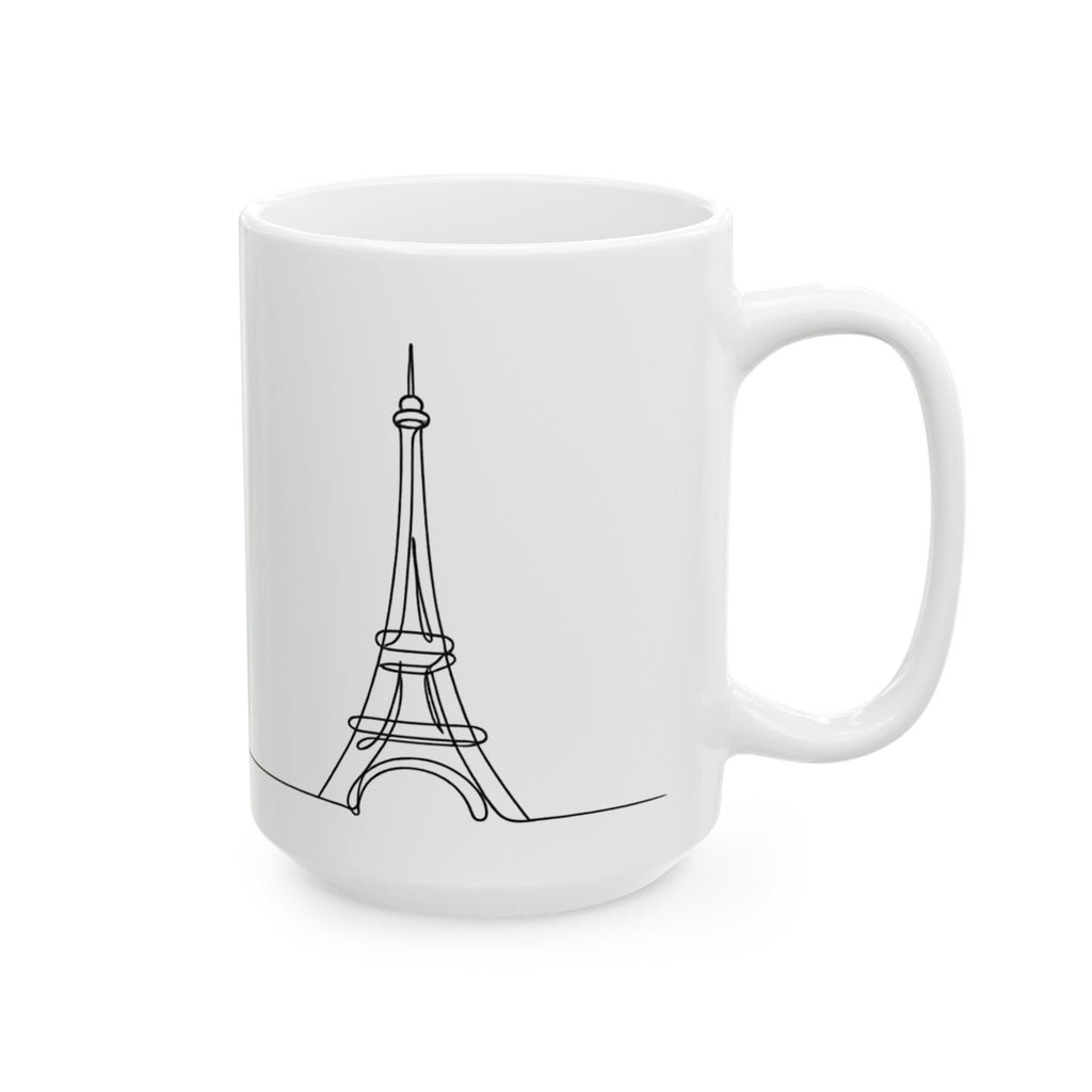 Funny Eiffel Tower Line Art Mug Minimalist Paris Coffee Cup – France Lover Gift Ceramic Mug 11oz 15oz Tea Mug
