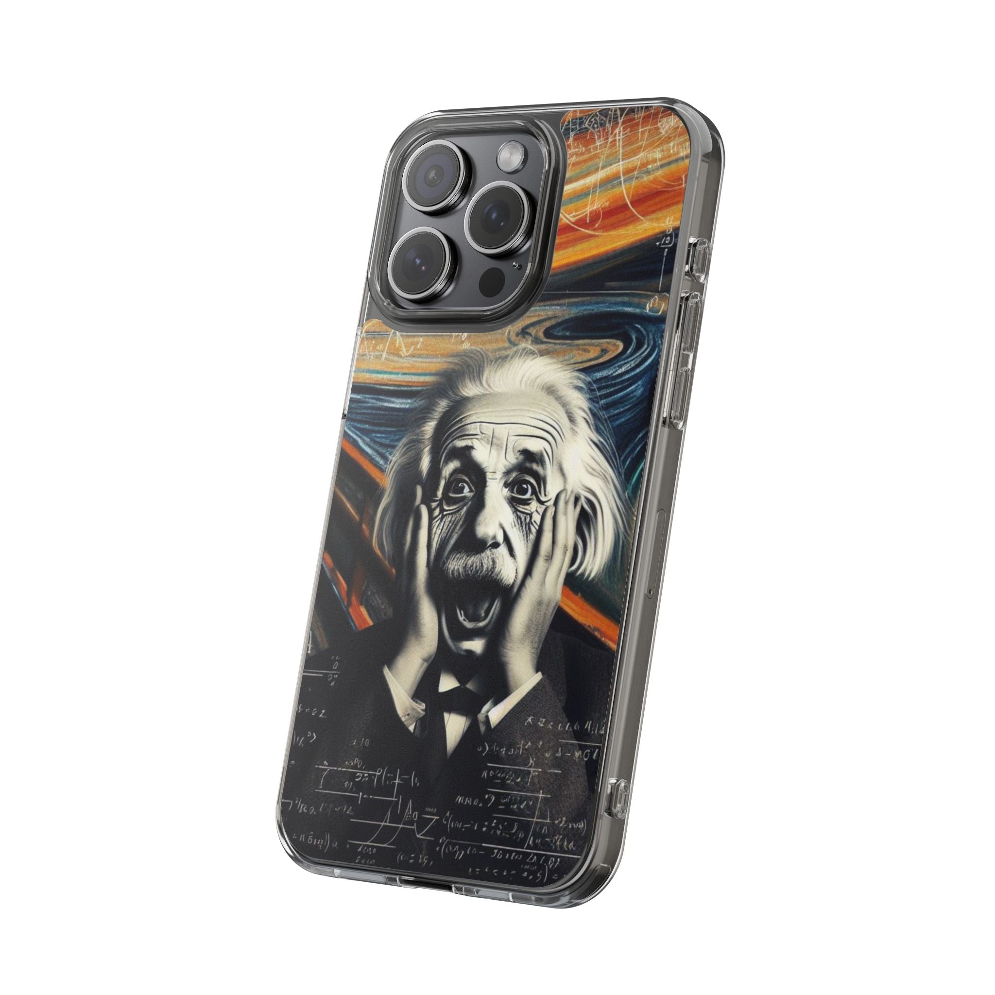 Funny Einstein Clear Phone Cases Edvard Munch Scream Unique iPhone Samsung Cases