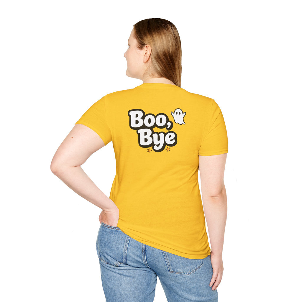 Dark Humor Halloween Shirt Boo Bye Funny Minimalist Ghost Sarcastic Unisex Softstyle Tee Adult Halloween Gift