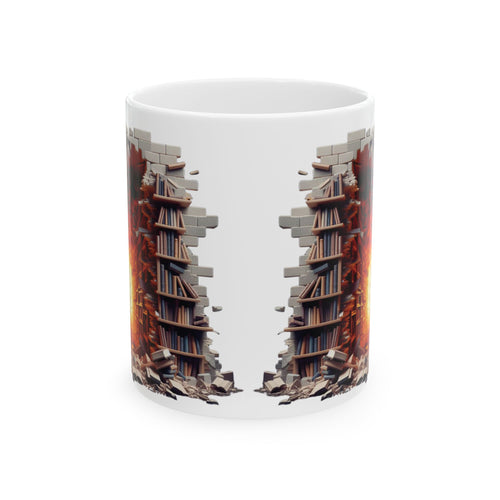 3D Bookshelf Mug-Library Book Shelf Mugs Book Lover Ceramic Mug Shelf Cup Gifts