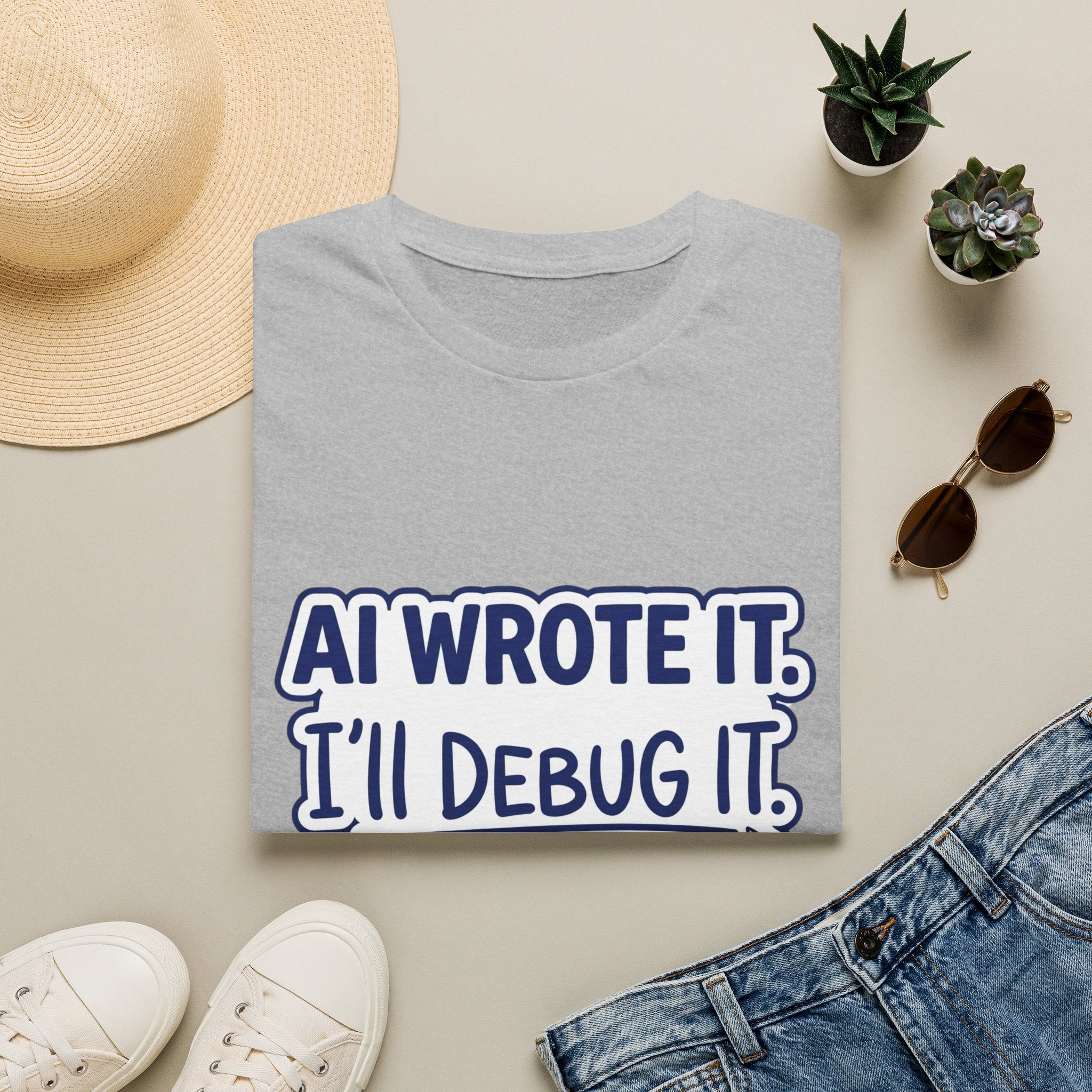 Funny Tshirt AI Wrote It I'll Debug It Shirt Funny Vibe Coding Programmer Tee Unisex Softstyle T-Shirt