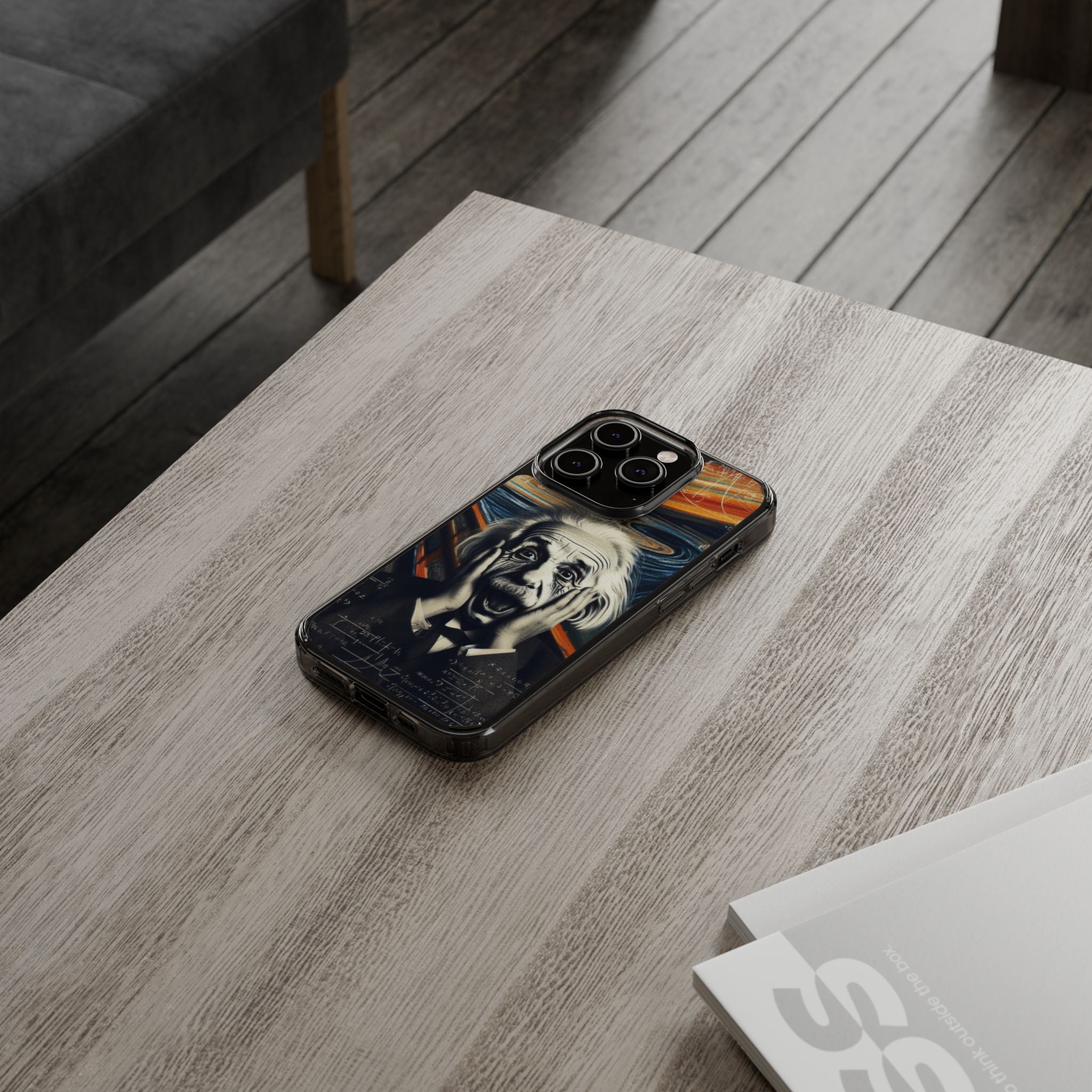 Funny Einstein Clear Phone Cases Edvard Munch Scream Unique iPhone Samsung Cases
