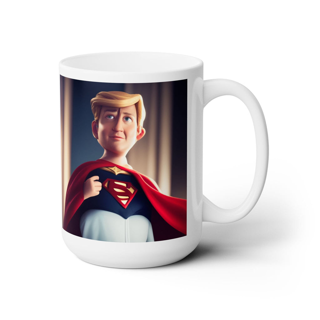 Funny Baby Face Donald Trump Superman White Coffee Mug Gift Family New US 15oz