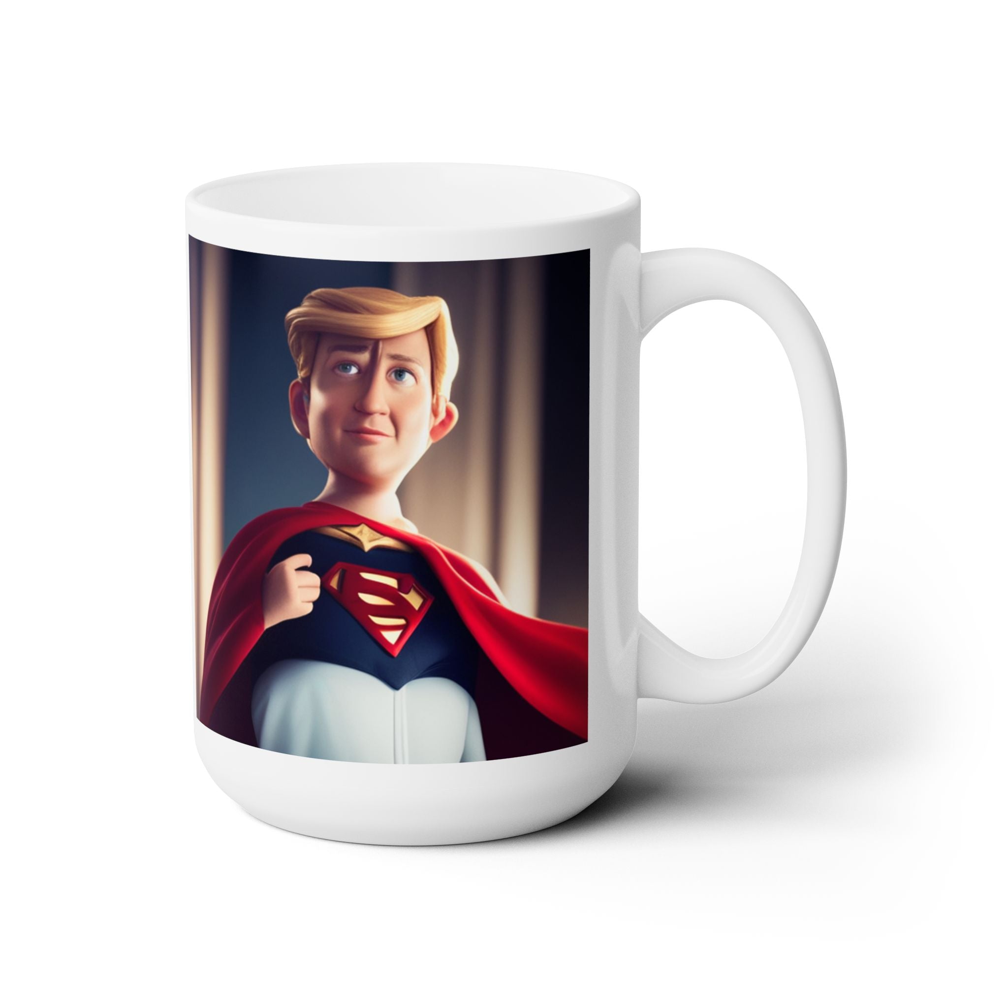 Funny Baby Face Donald Trump Superman White Coffee Mug Gift Family New US 15oz