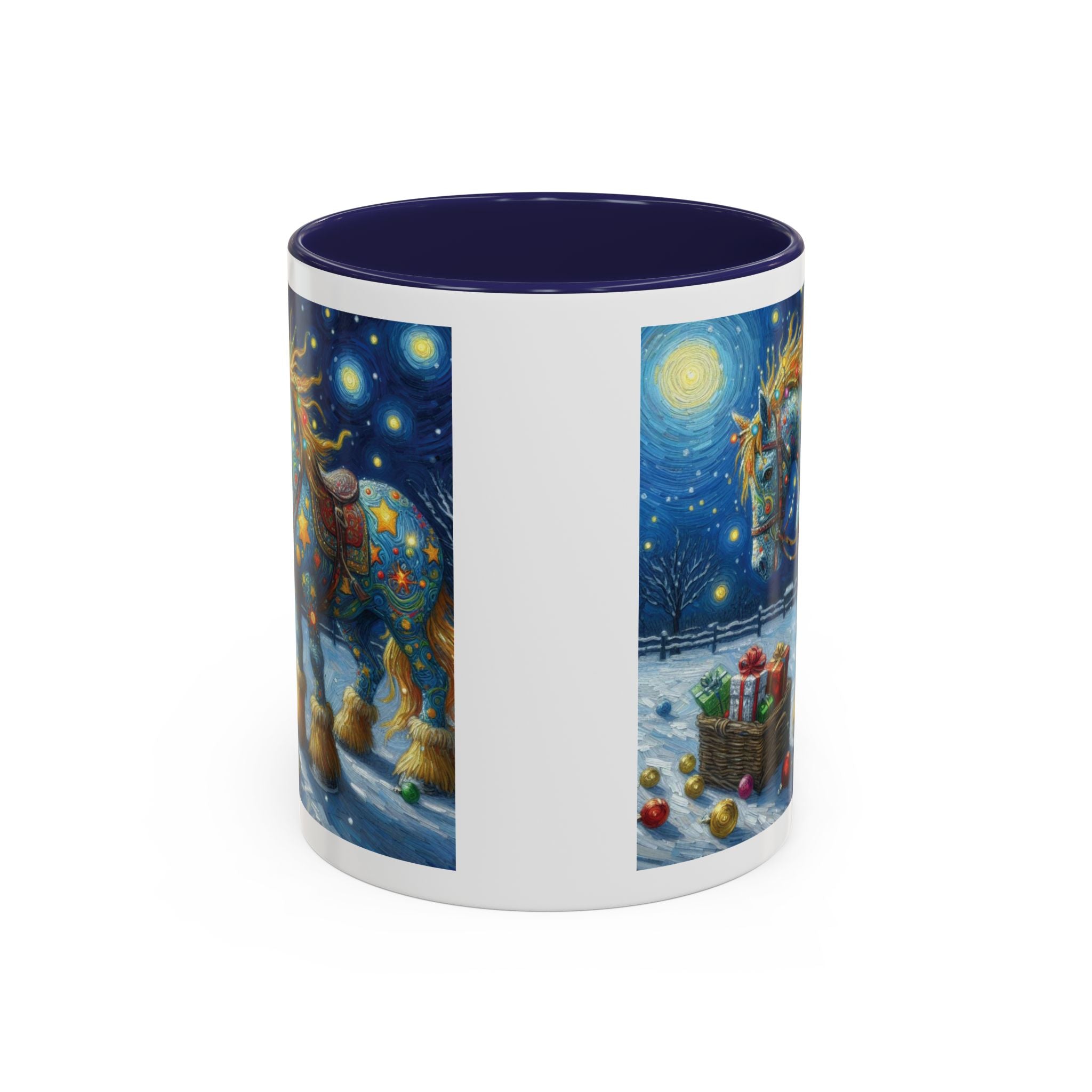 Christmas Mug Horse Mug Van Gogh Art Funny Coffee Tea Ceramic Mug Santa Gift Cup