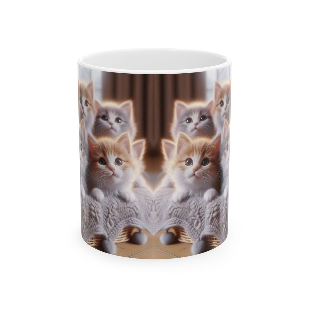 Cat Mug 11 oz Funny Ceramic Coffee Mug/Cup 3D “Litter Of Kittens” Cat Lover Gift