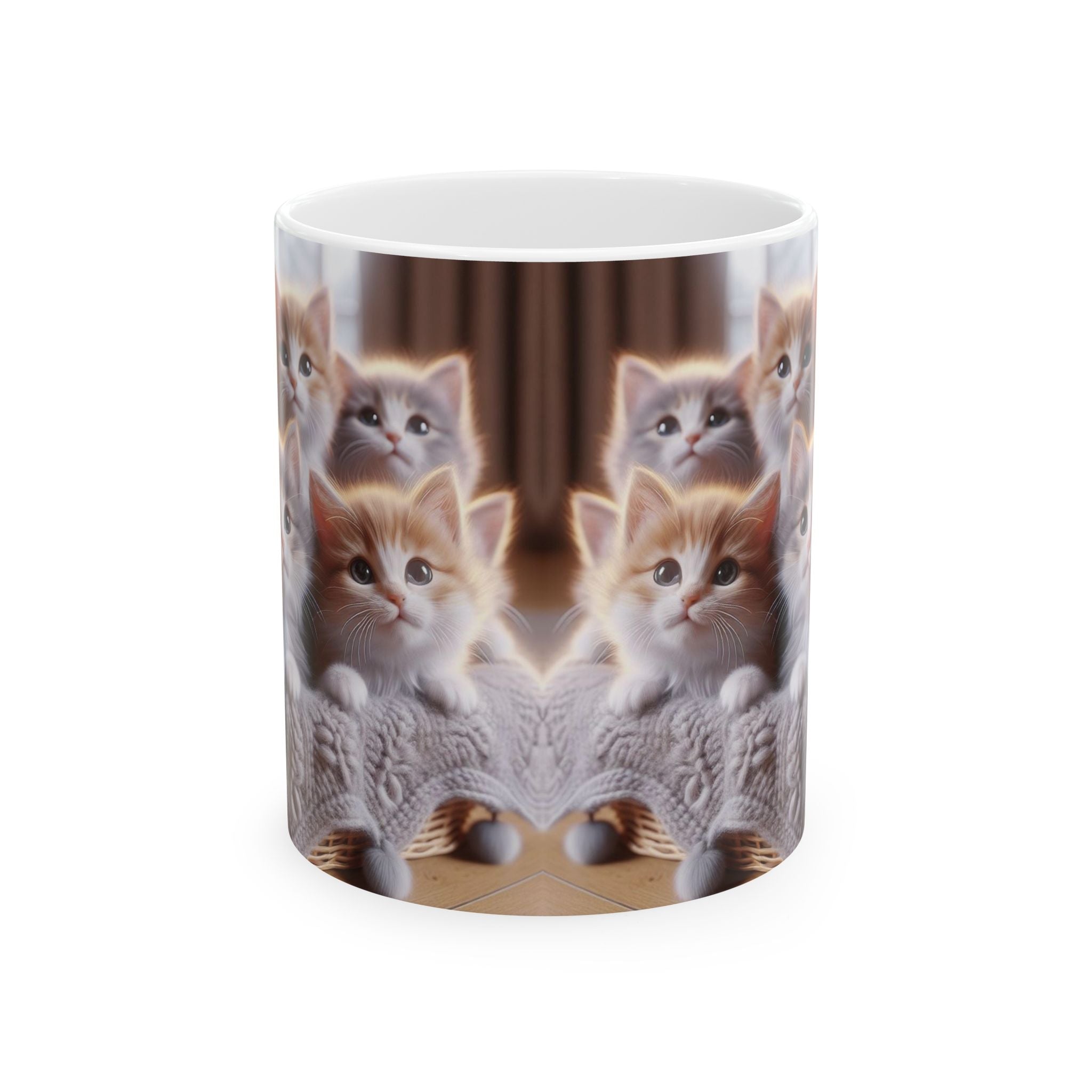 Cat Mug 11 oz Funny Ceramic Coffee Mug/Cup 3D “Litter Of Kittens” Cat Lover Gift