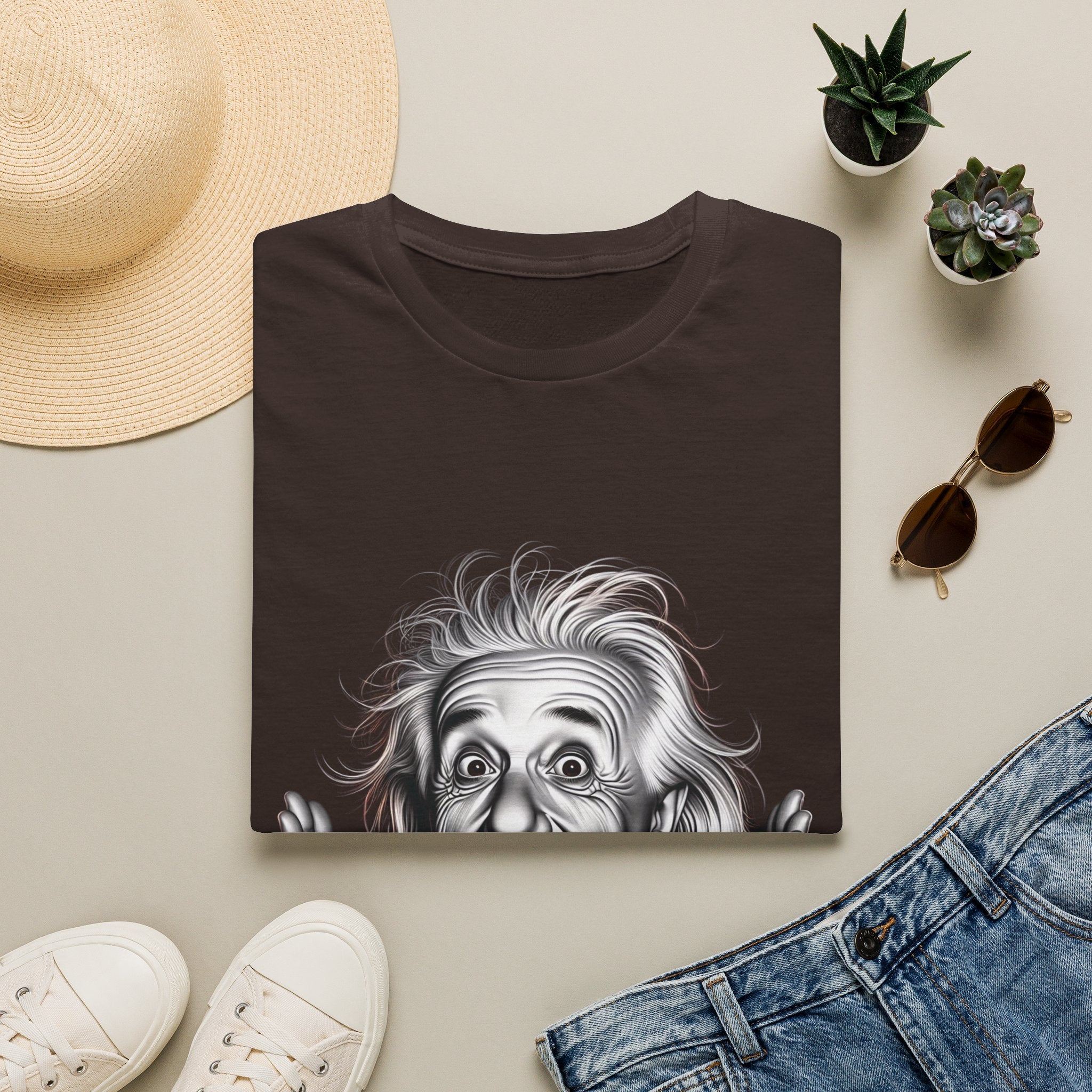 Funny Albert Einstein Print T-Shirt Unisex Softstyle T-Shirt Cotton Unique Gift