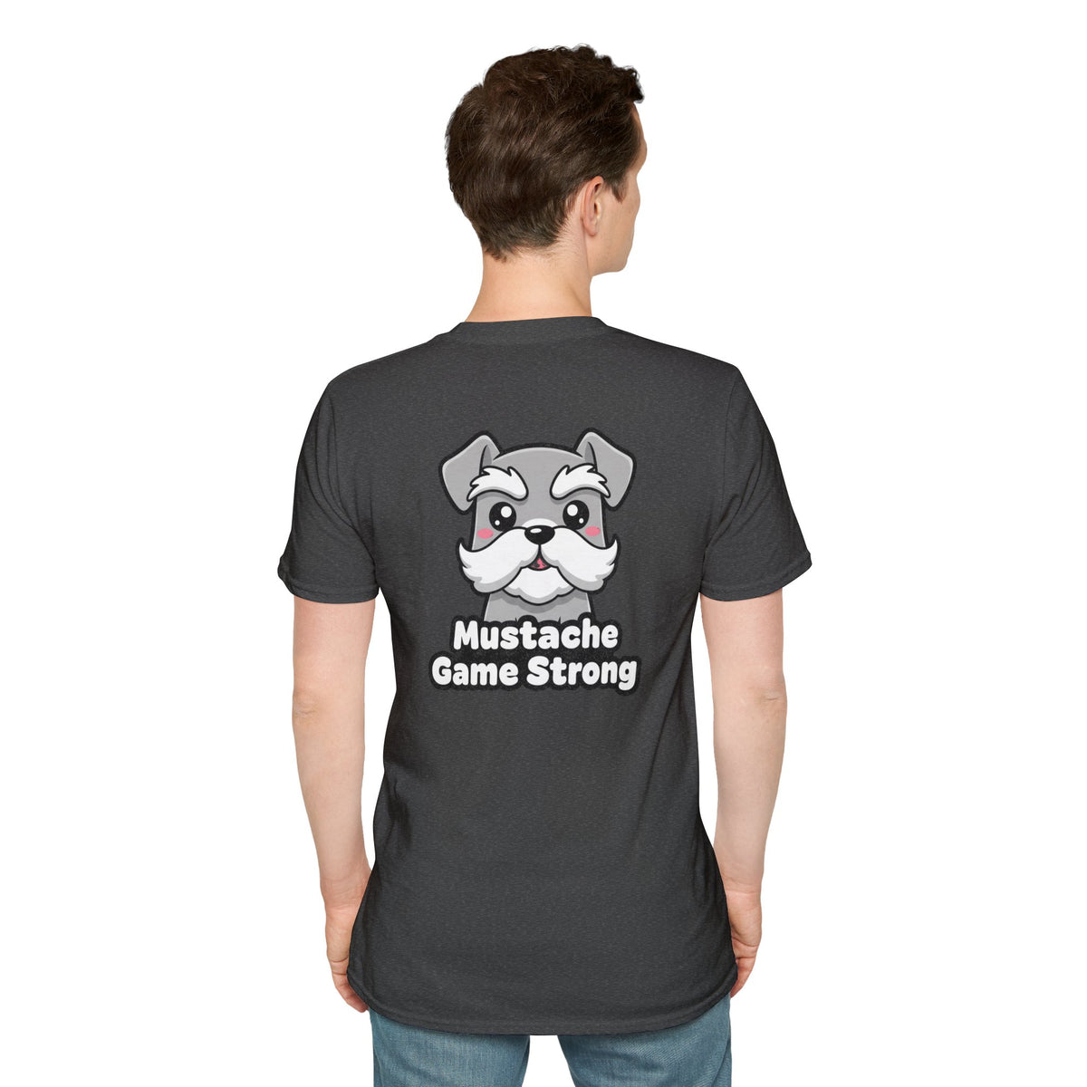 Cute Schnauzer Shirt Mustache Game Strong Funny Dog Lover Unisex Softstyle Tee Gift