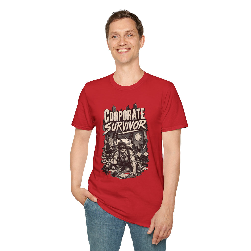 Funny Dark Humor Tshirt — Funny Office Tshirt Dark Humor Graphic Tee Unique Coworker Gift CORPORATE SURVIVOR Shirt