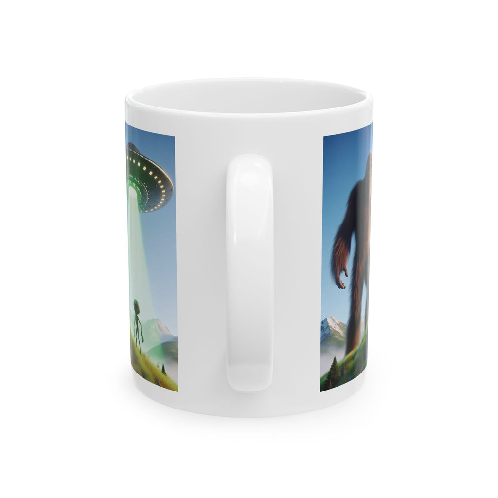 Funny Coffee Cup Bigfoot Alien Mug 11 oz Sasquatch Gift Kids Cute Ceramic Mug