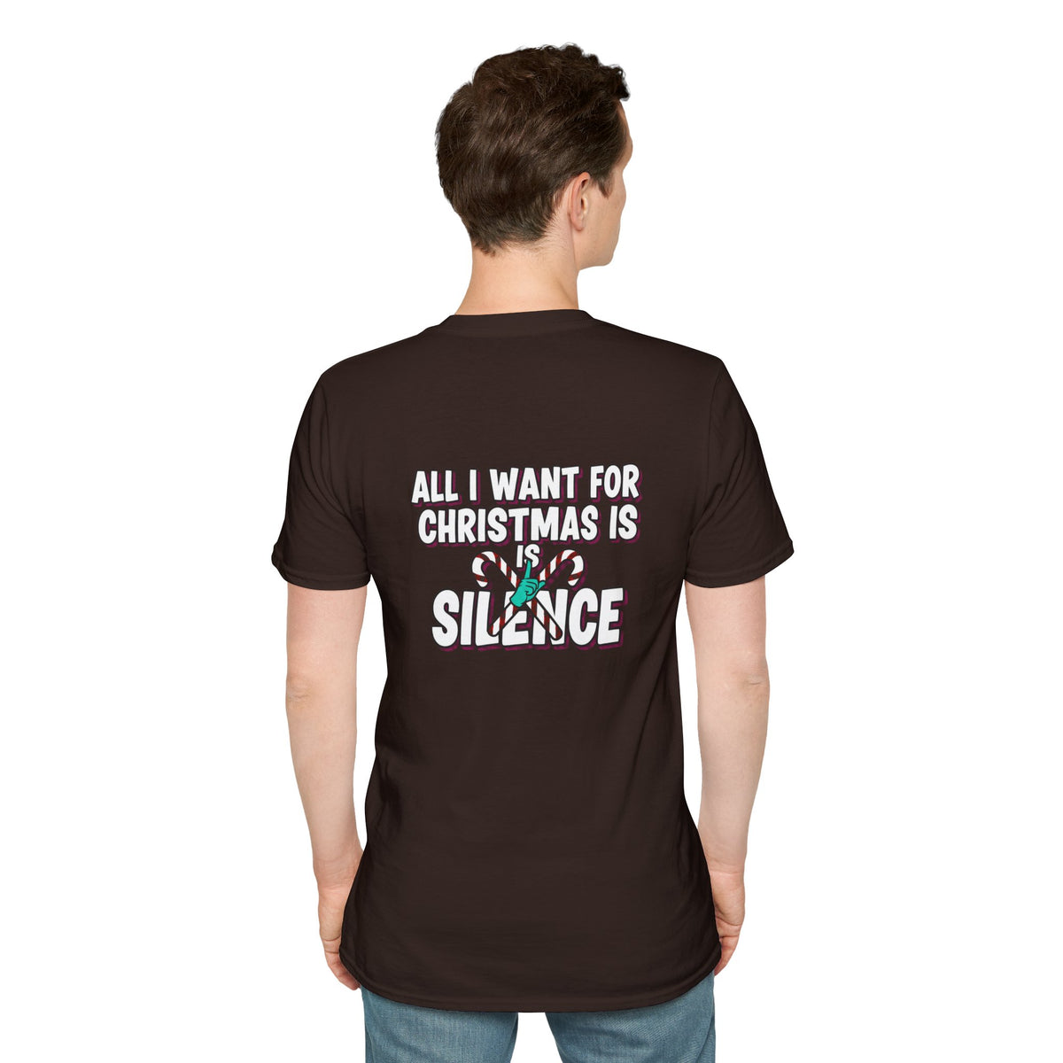 Dark Humor Christmas Shirt All I Want For Christmas Is Silence Funny Sarcastic Unisex Softstyle Tee Adult Christmas Gift