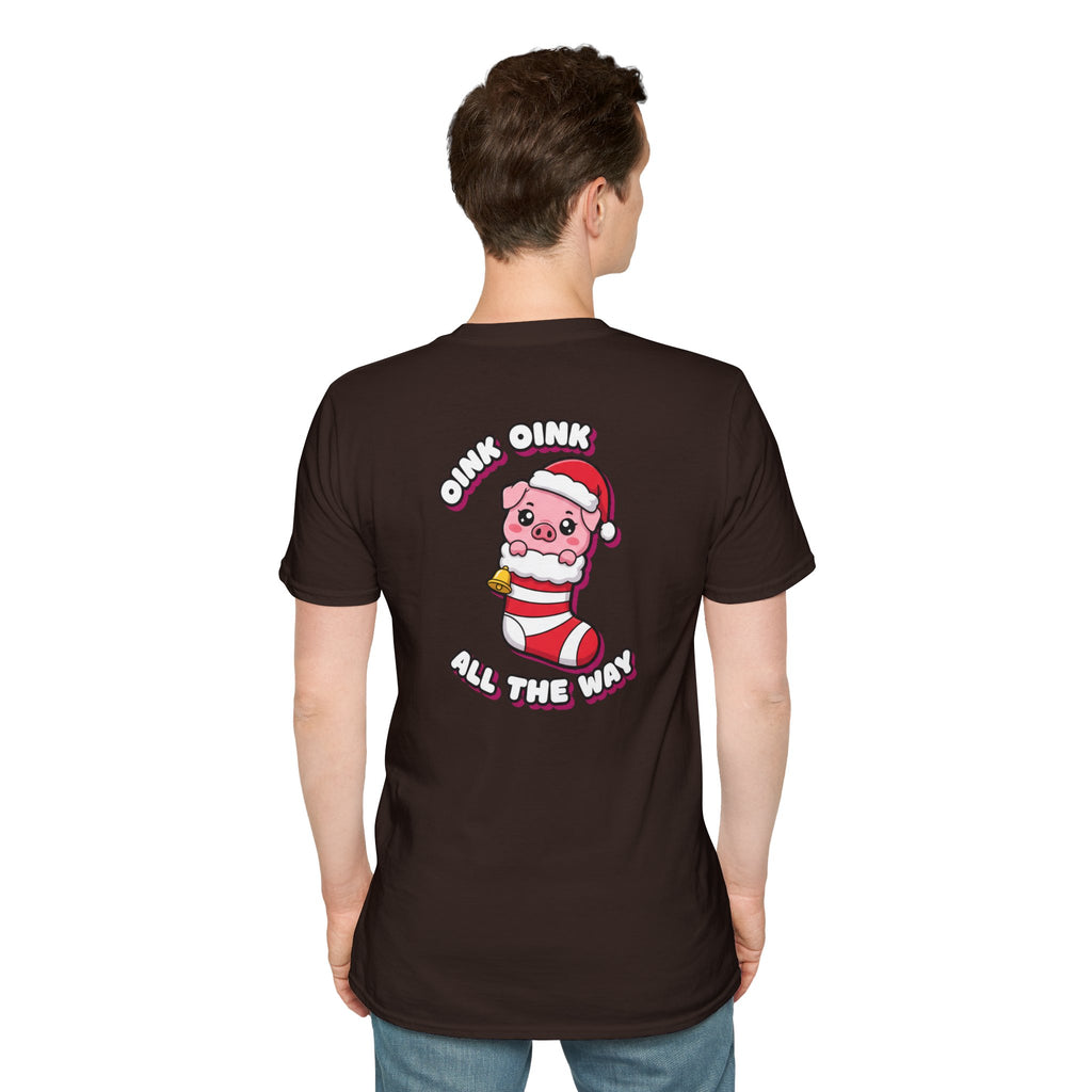Cute Christmas Shirt Oink Oink All The Way Funny Animal Unisex Softstyle Tee Christmas Gift