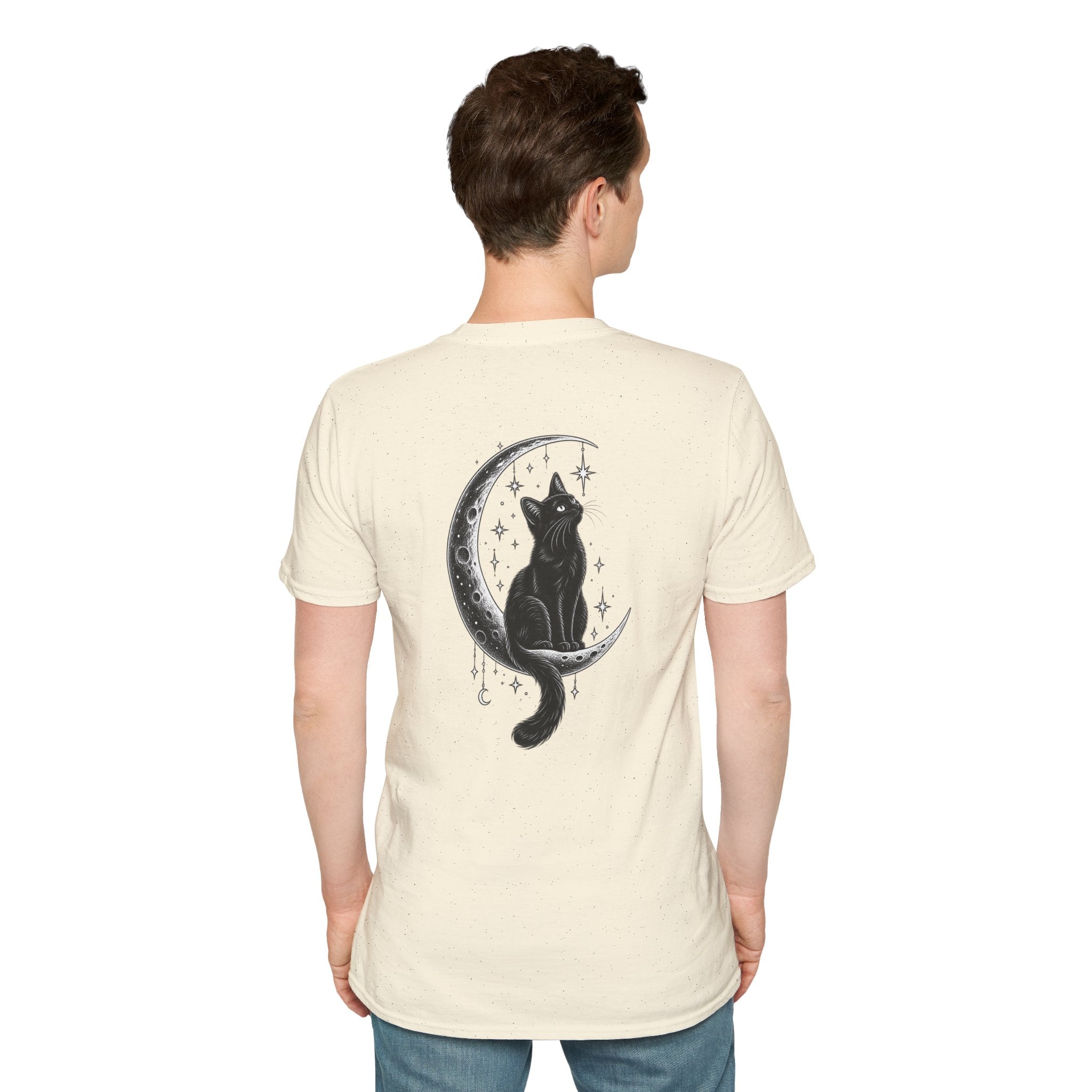 Black Cat Shirt Moon Silhouette Minimalist Funny Cat Lover Graphic Tee Unique Gift Black Cat T shirt