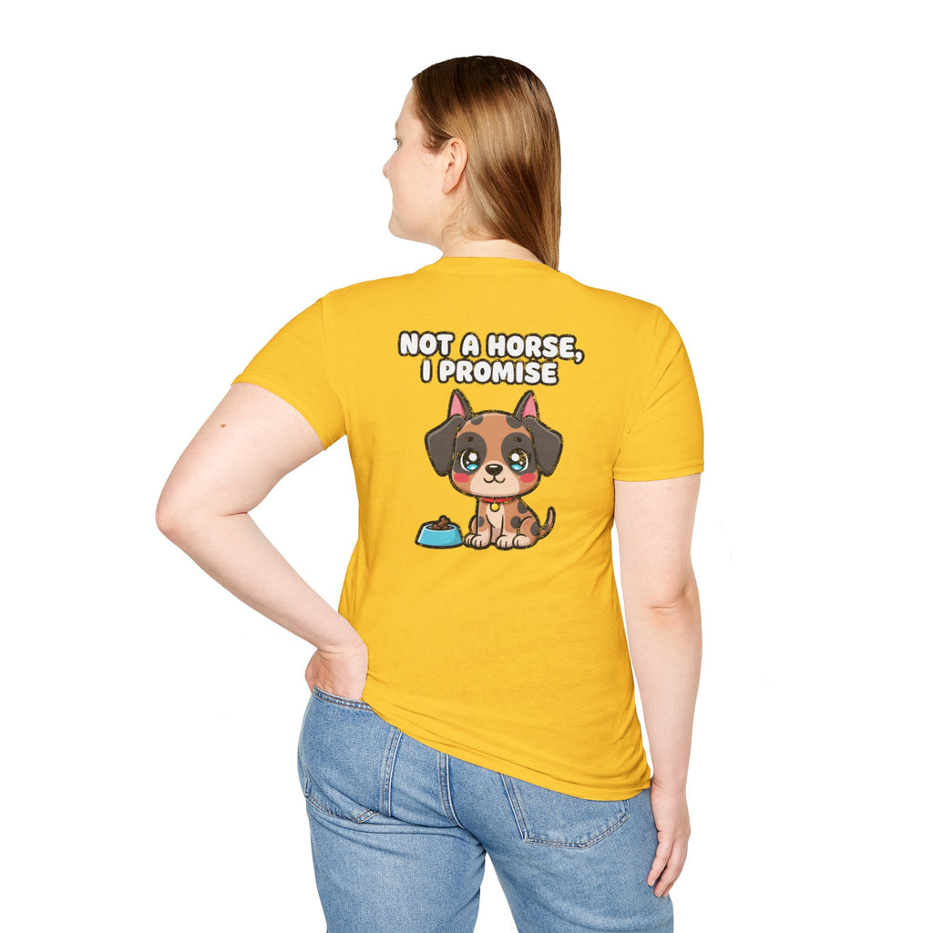 Cute Great Dane Shirt Not A Horse, I Promise Funny Dog Lover Unisex Softstyle Tee Gift