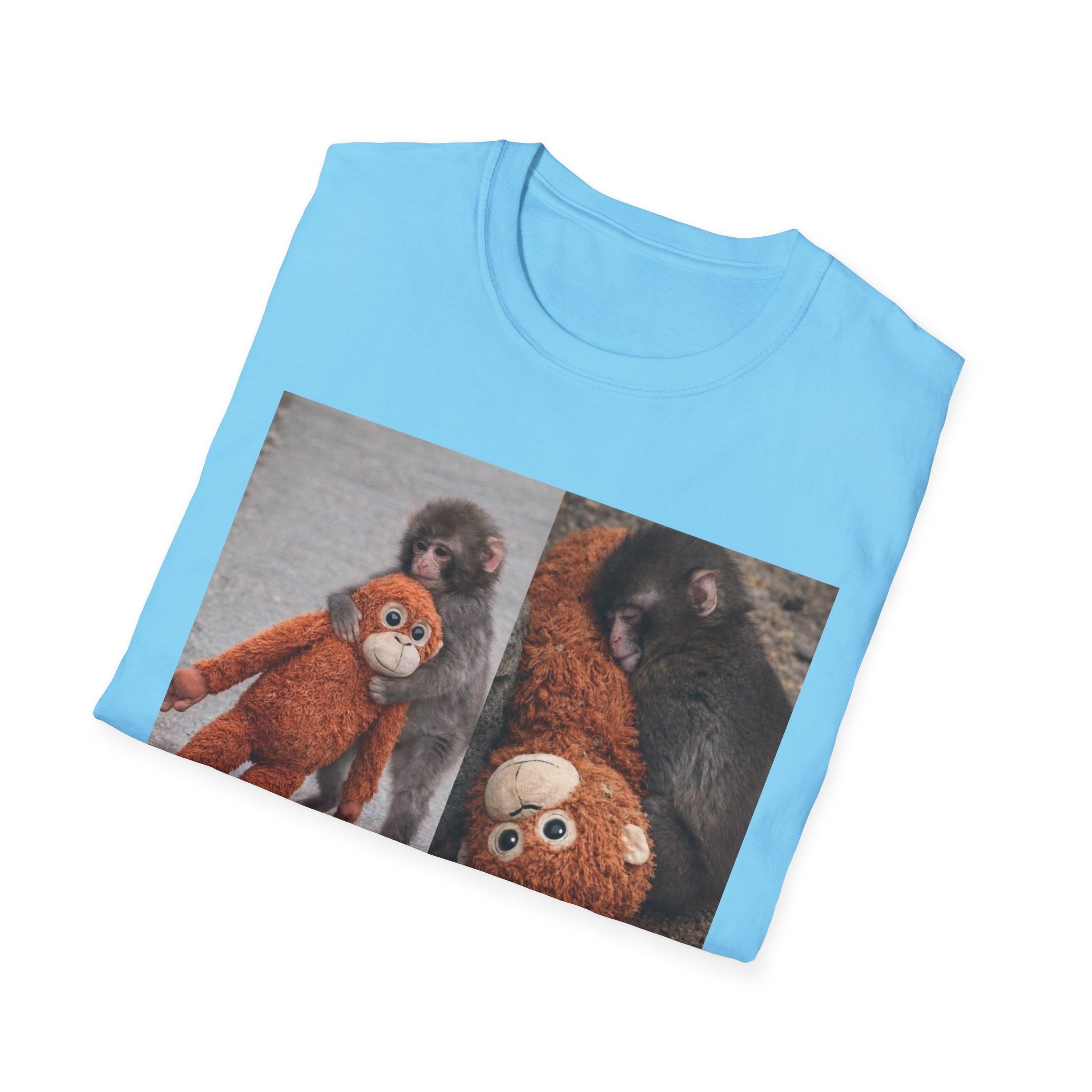 Funny Punch Monkey Viral Animal Tshirt Cute Trendy Unisex Softstyle T-Shirt Gift